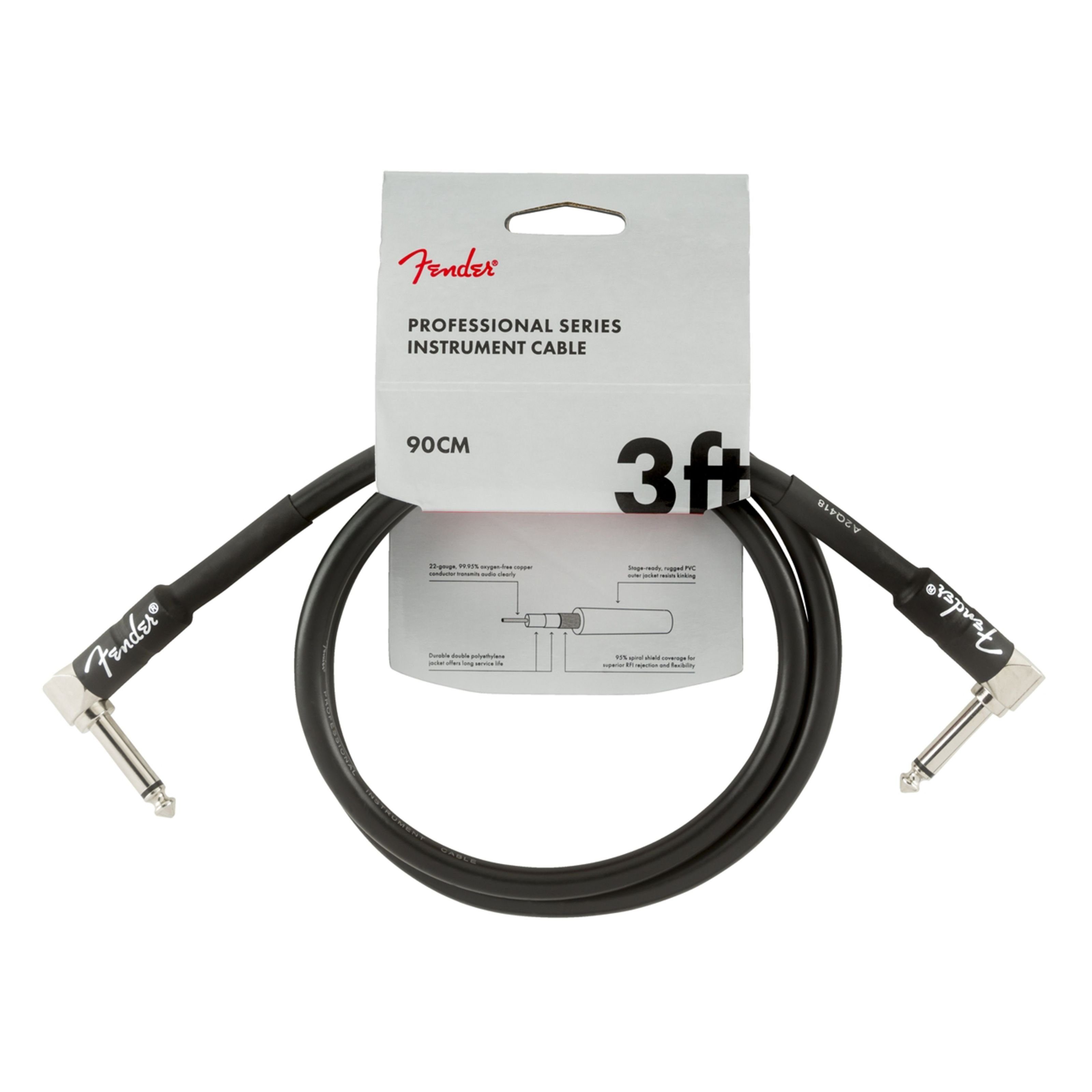 Fender Audio-Kabel, Professional Patch Cable BLK 0,9 m - Stereo Patchkabel