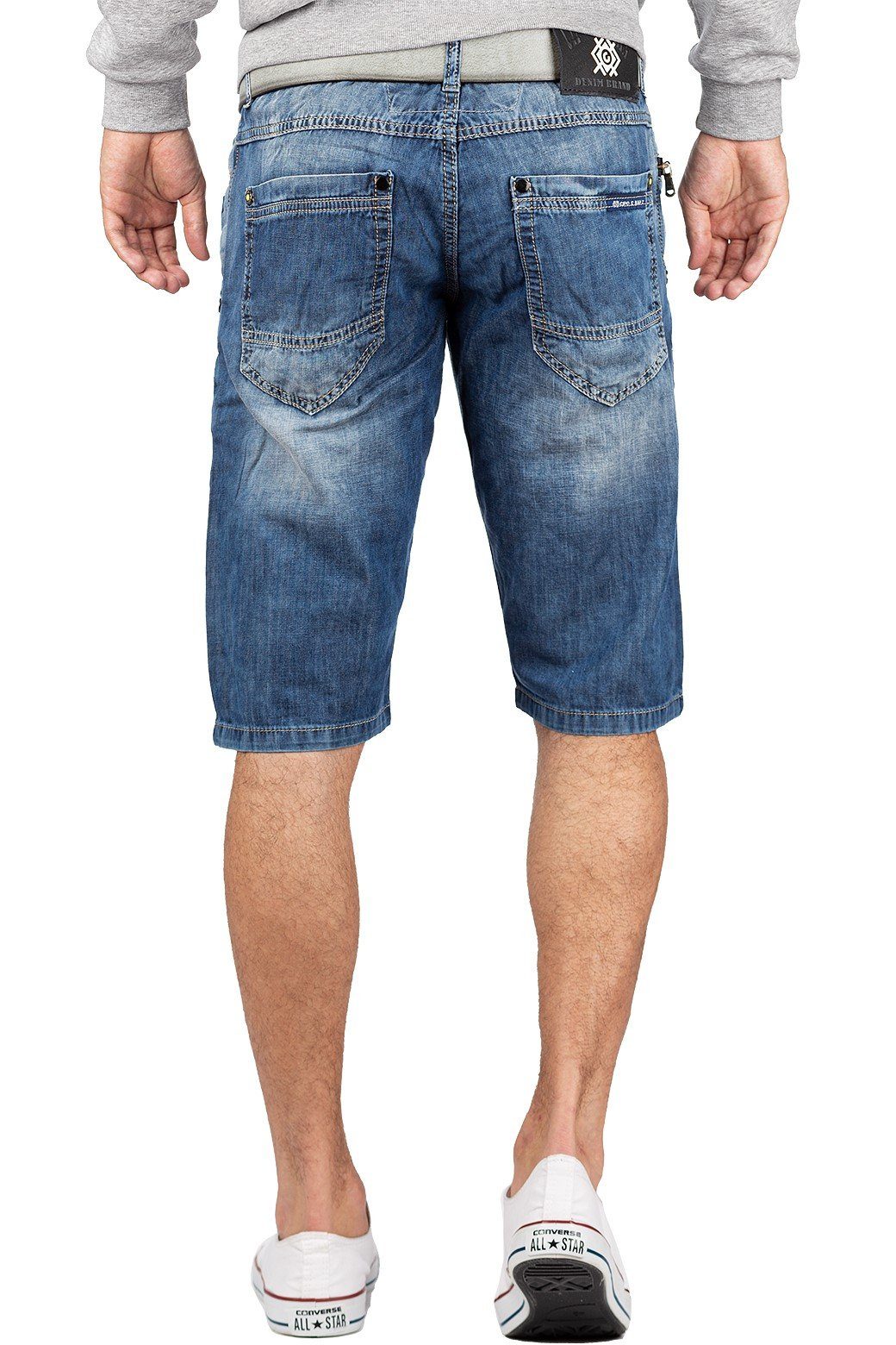 im mit Casual Kurze BA-CK217 & Cipo Baxx Hose Zipper Jeansshorts Style