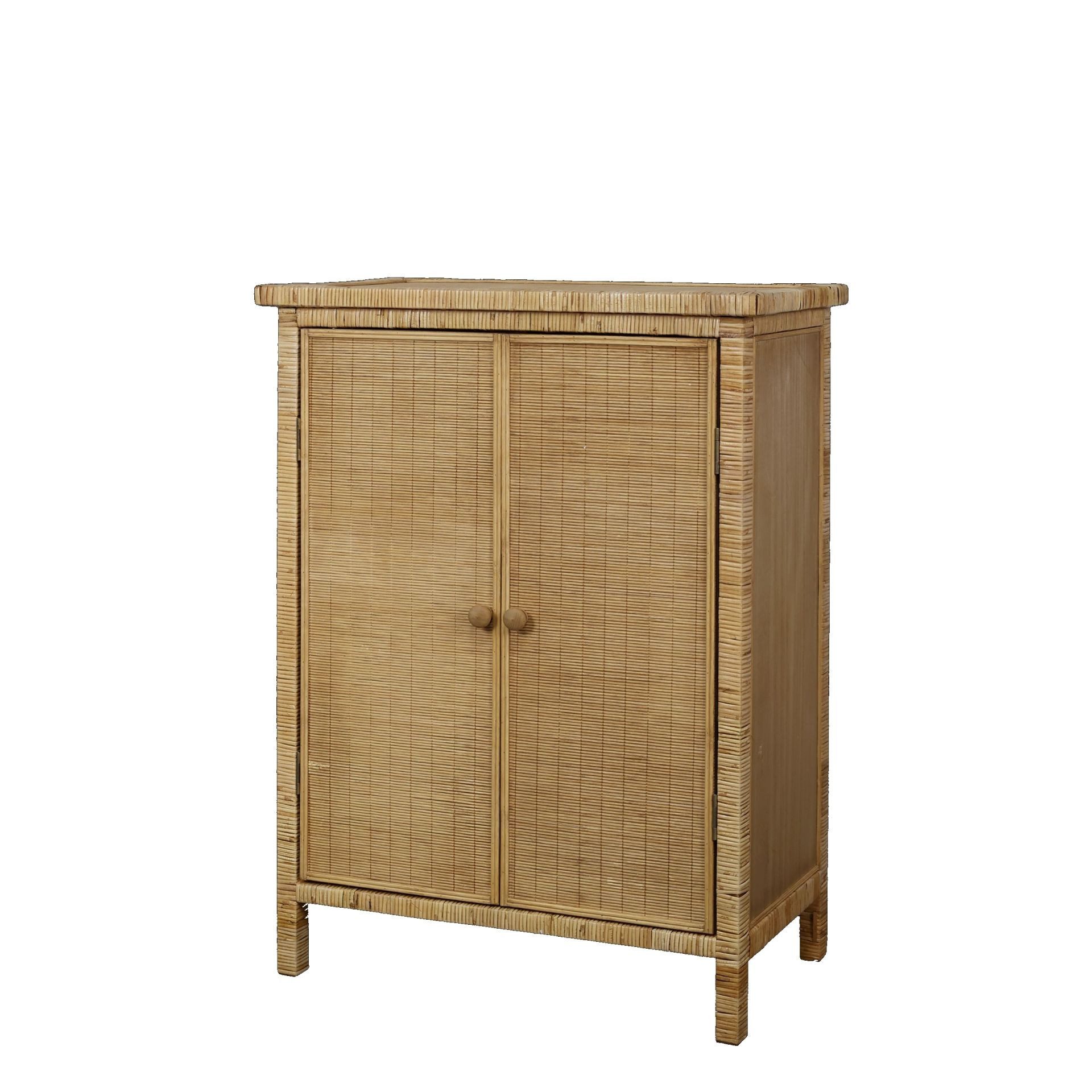 Chic Antique Kommode Schrank Marbella Rattan Bambus