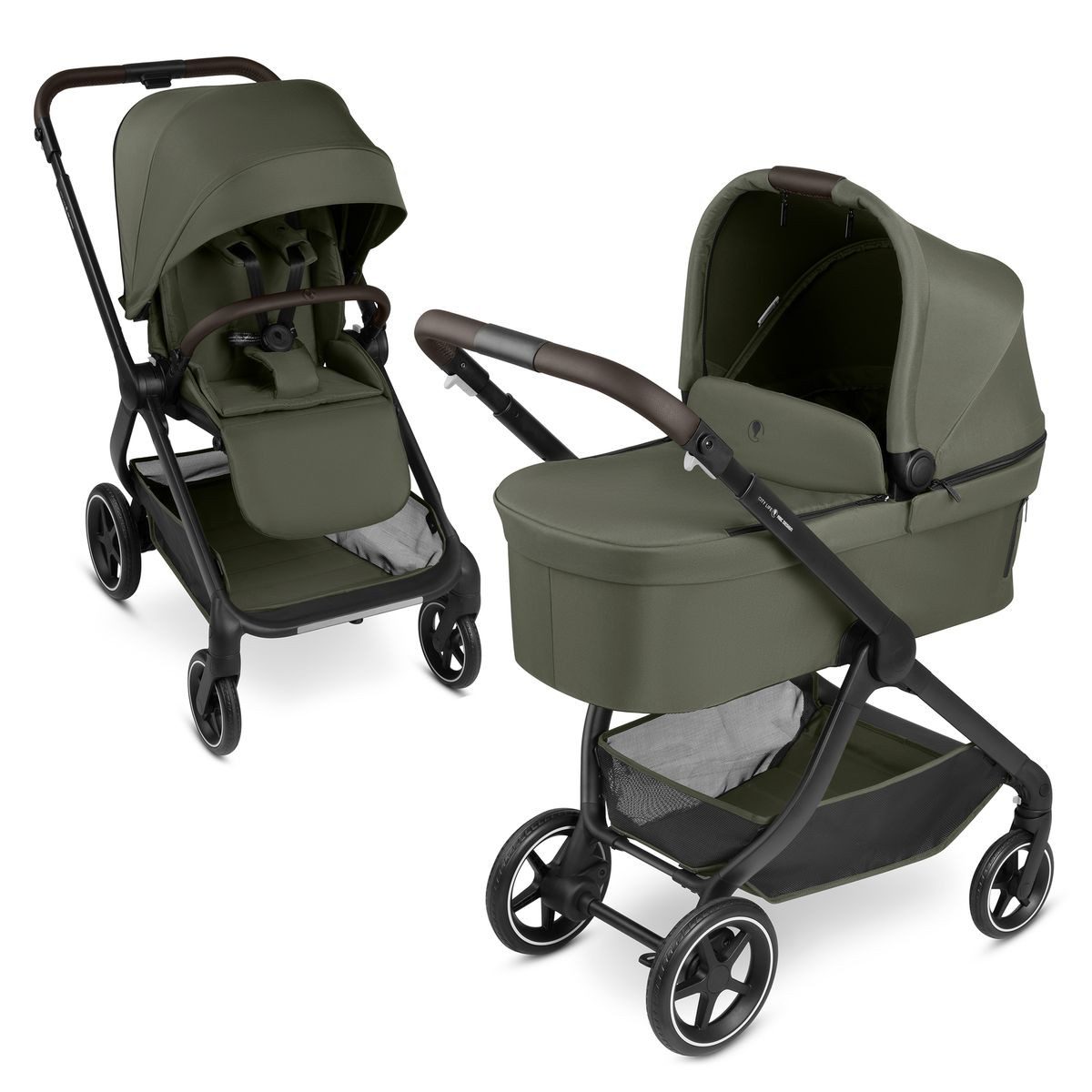 ABC Design Kombi-Kinderwagen City Life - Avocado, 2in1 Kinderwagen Buggy Set mit Babywanne & Sportsitz bis 22 kg