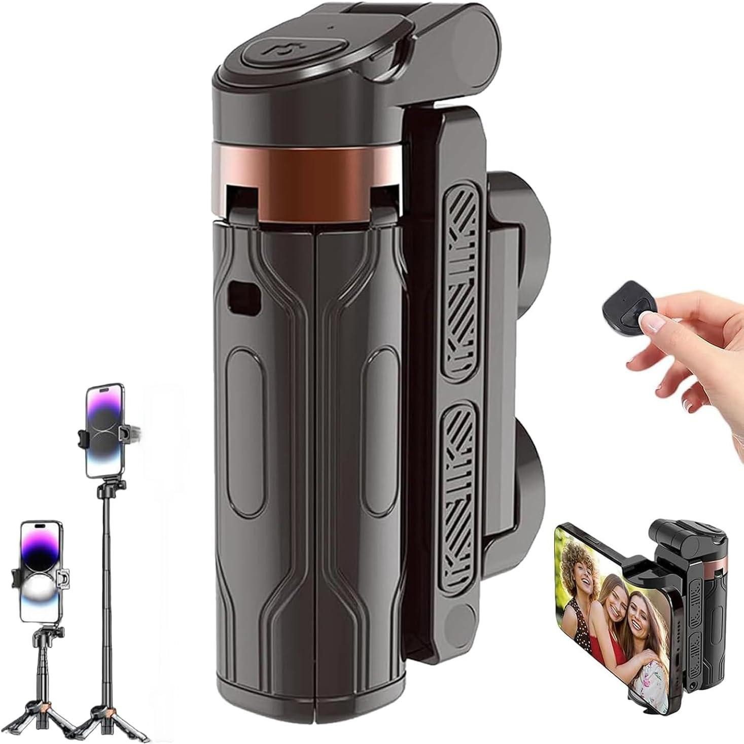 ibettertec 3 in 1 Bluetooth Selfie Stick mit Funkfernbedienung,360°Drehbar Selfiestick (1-tlg,für iPhone/Samsung/Android Smartphones,Geschenkset)