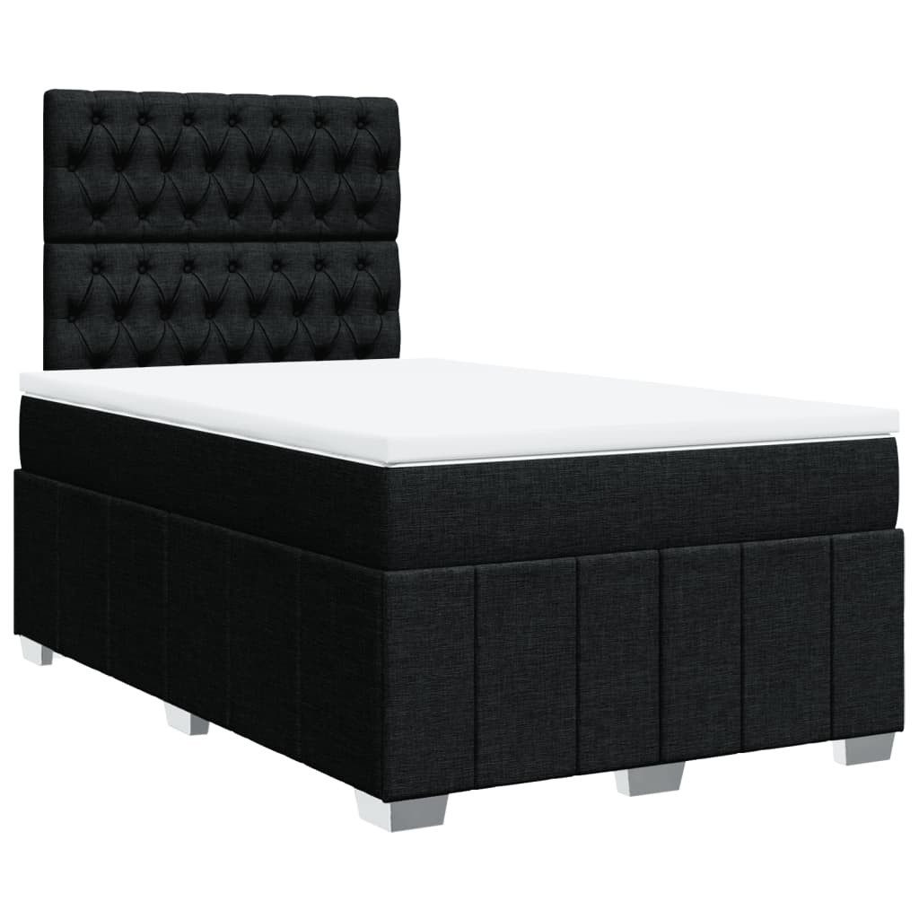 Bett Boxspringbett mit Matratze Schwarz 120x200 cm Stoff