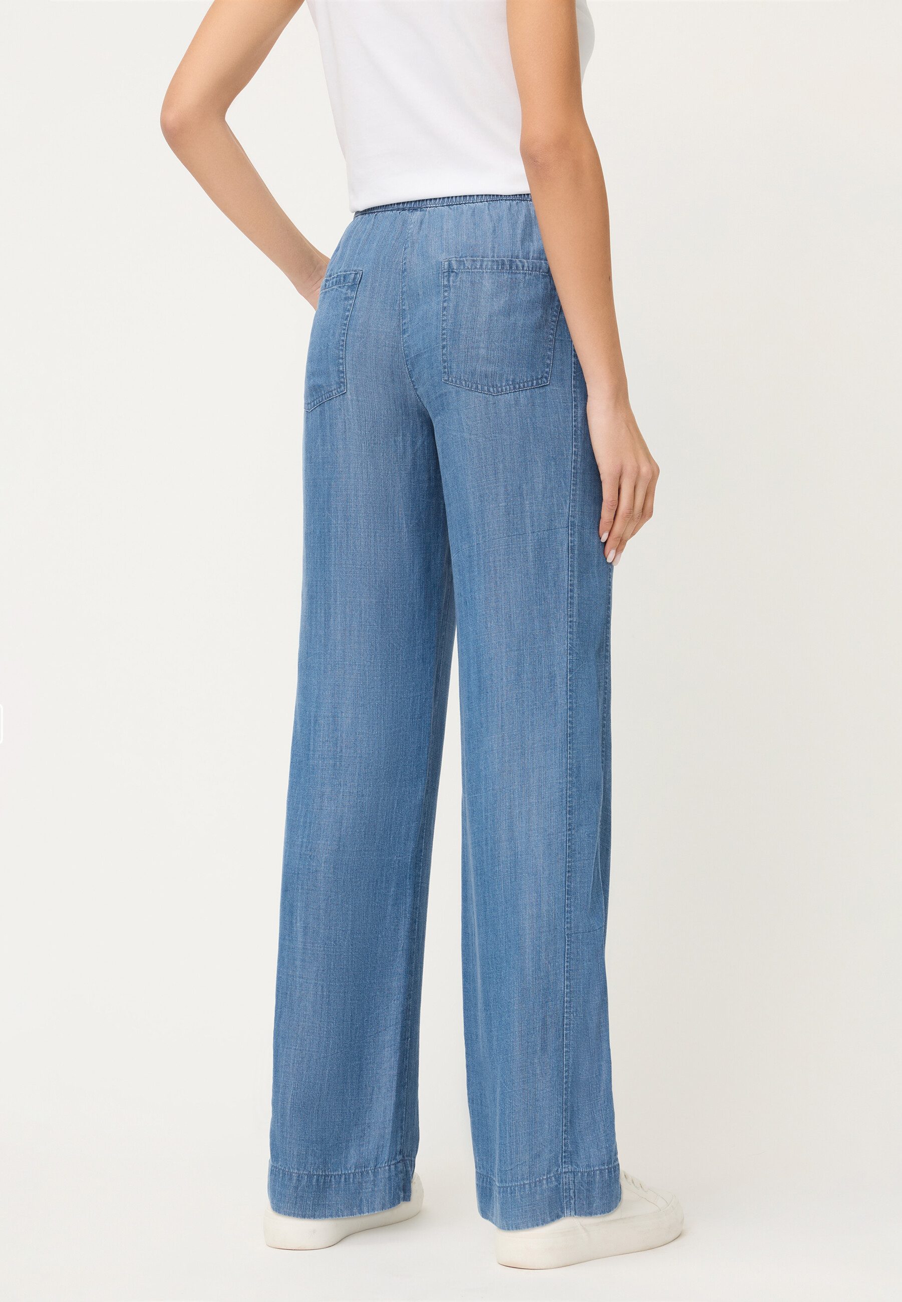 Olsen Gerade Jeans Hose mit elastischem Bund in Jeans-Optik