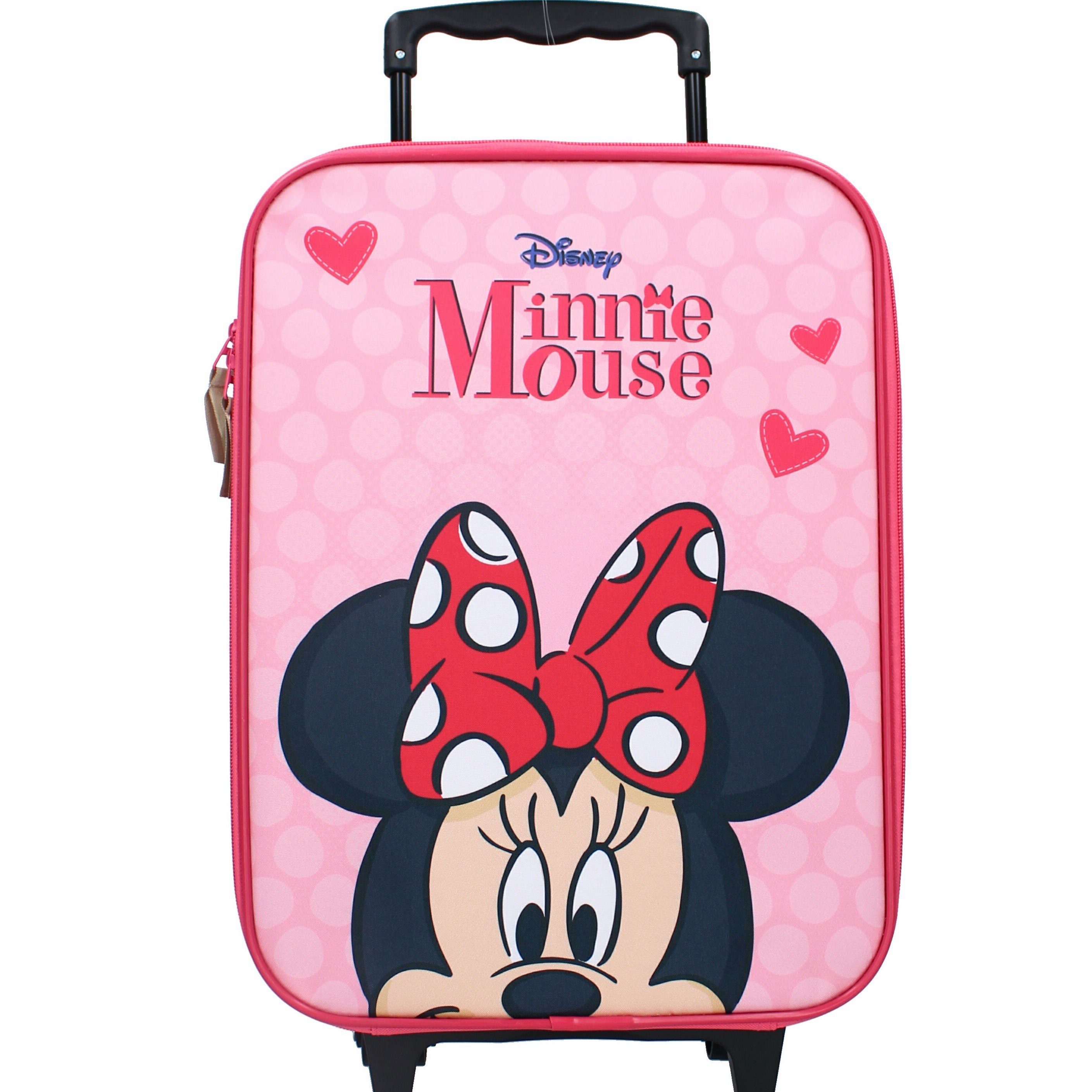 Disney Kinderkoffer Minnie Mouse 12 L Trolley Koffer Kindertrolley Mädchen Mini Maus Pink, Leicht (nur 1 kg)