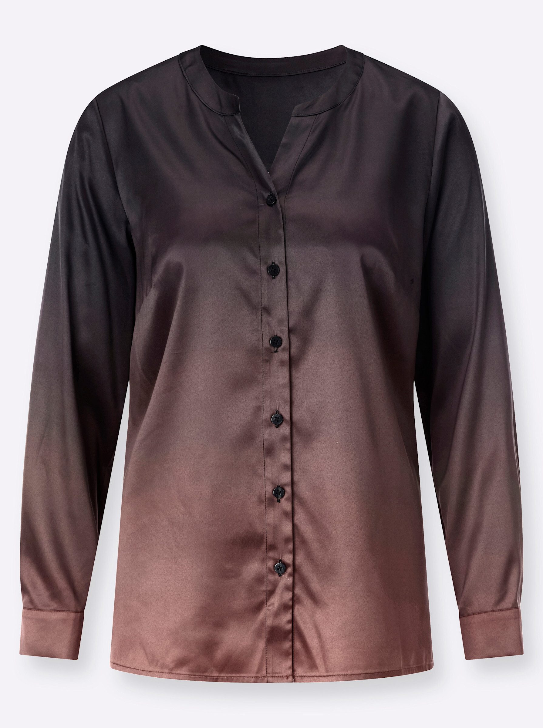 Klassische Bluse Satin-Bluse Langarm
