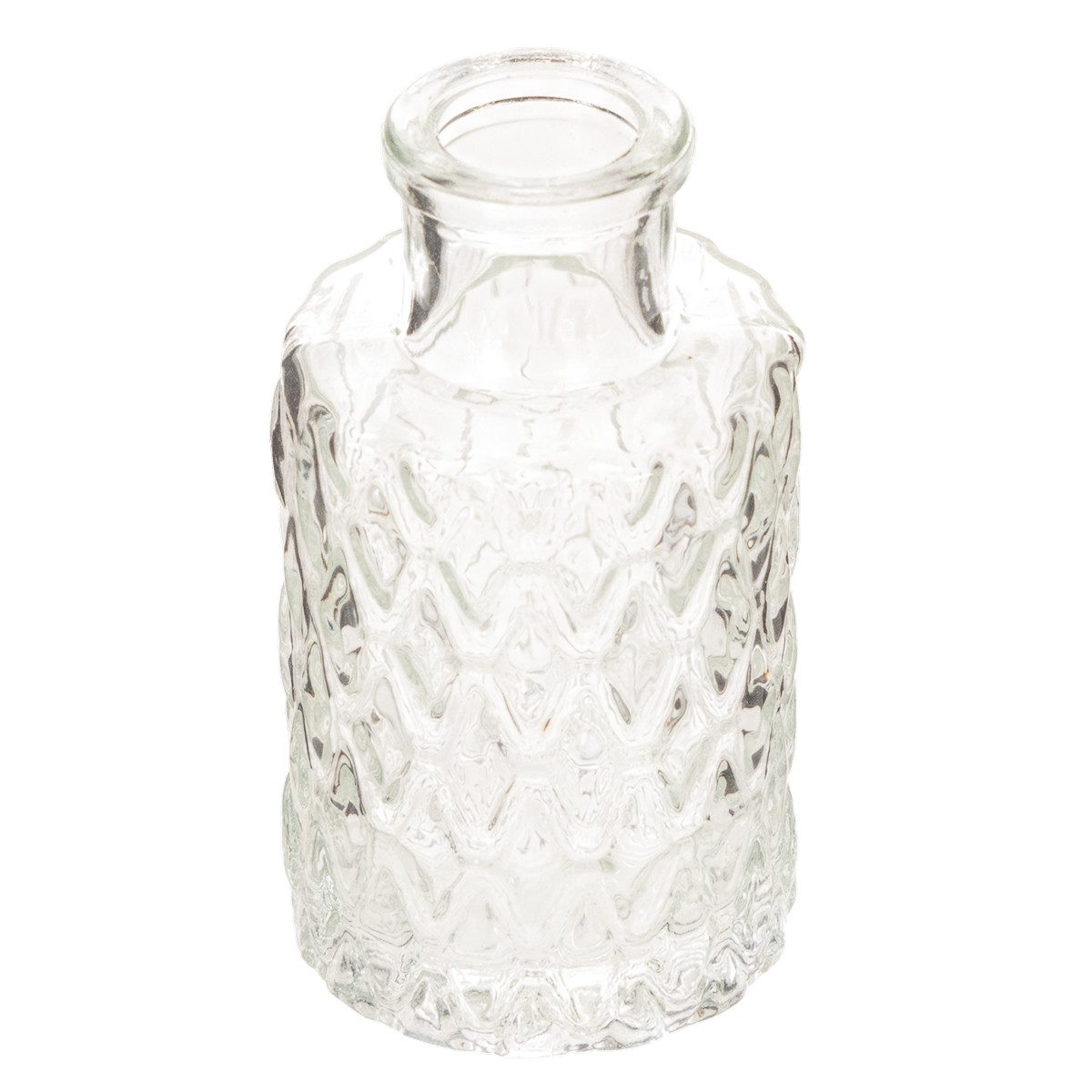 Florists Products Tischvase Glasvase mit Rautenmuster für Tischdeko und Blumenarrangements, 6 Stü
