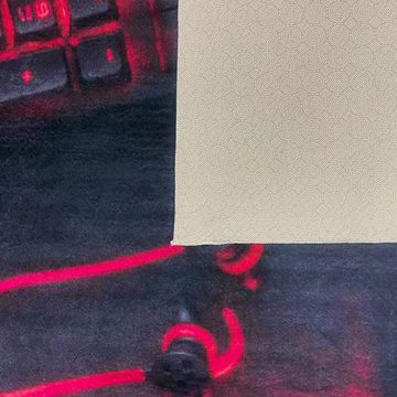 Teppich Gaming Teppich mit Konsole und Joystick rot und schwarz, Teppich-Traum, rechteckig, Höhe: 5 mm
