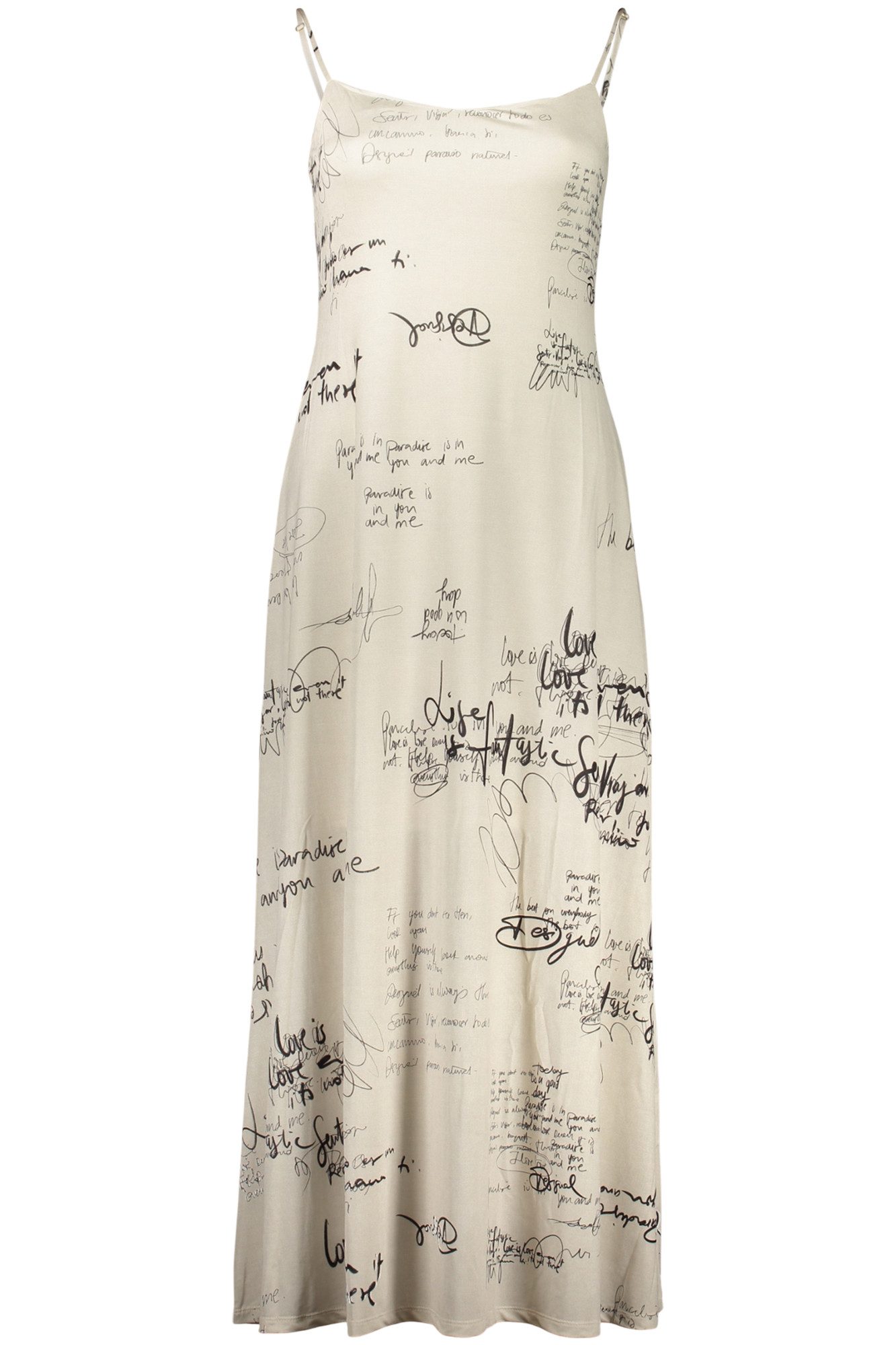 Desigual Partykleid Elegantes Weißes Damenkleid mit Herz-Ausschnitt und Druckdetails