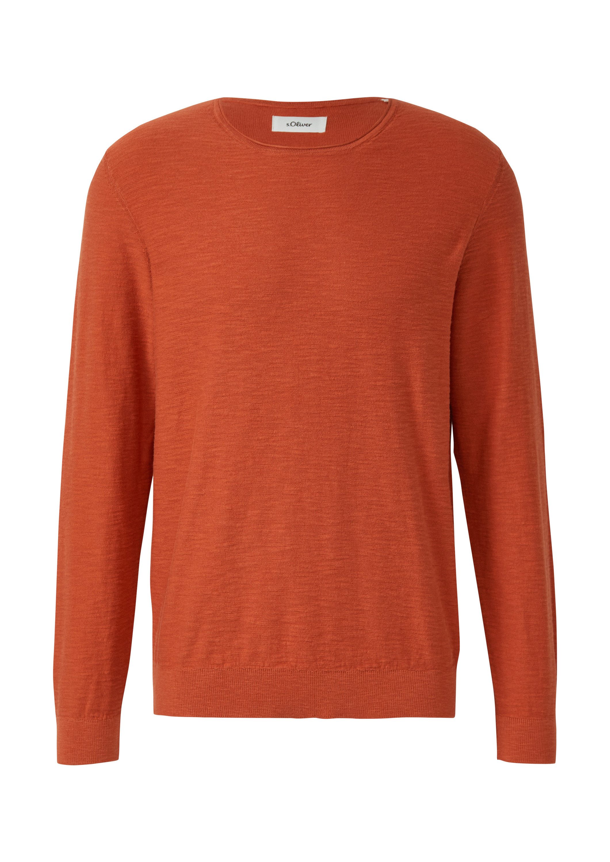 s.Oliver Longpullover Strickpullover Strickpullover mit Flammgarnstruktur u günstig online kaufen