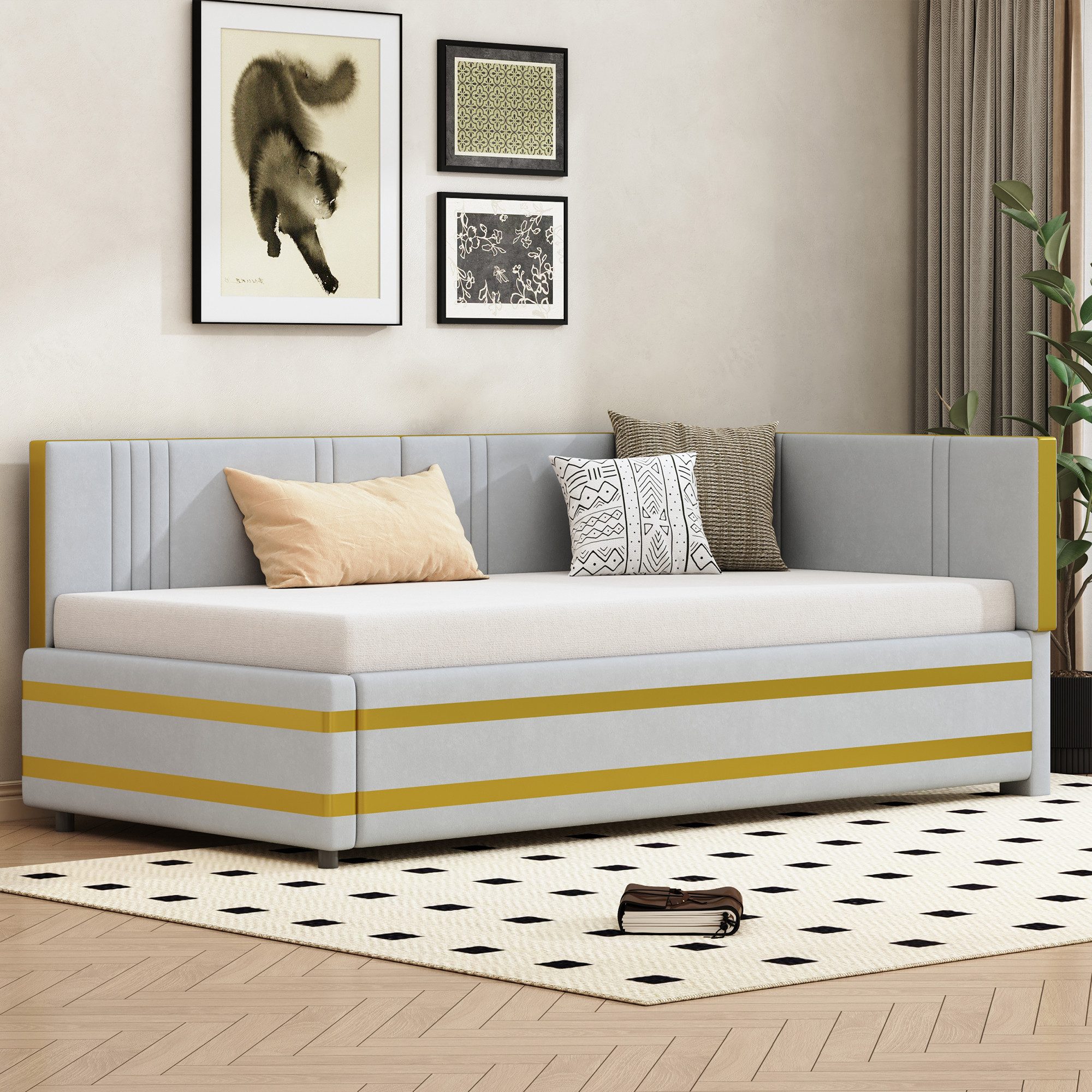 Merax Daybett, Polsterbett Samt Sofabett 90x200cm günstig online kaufen