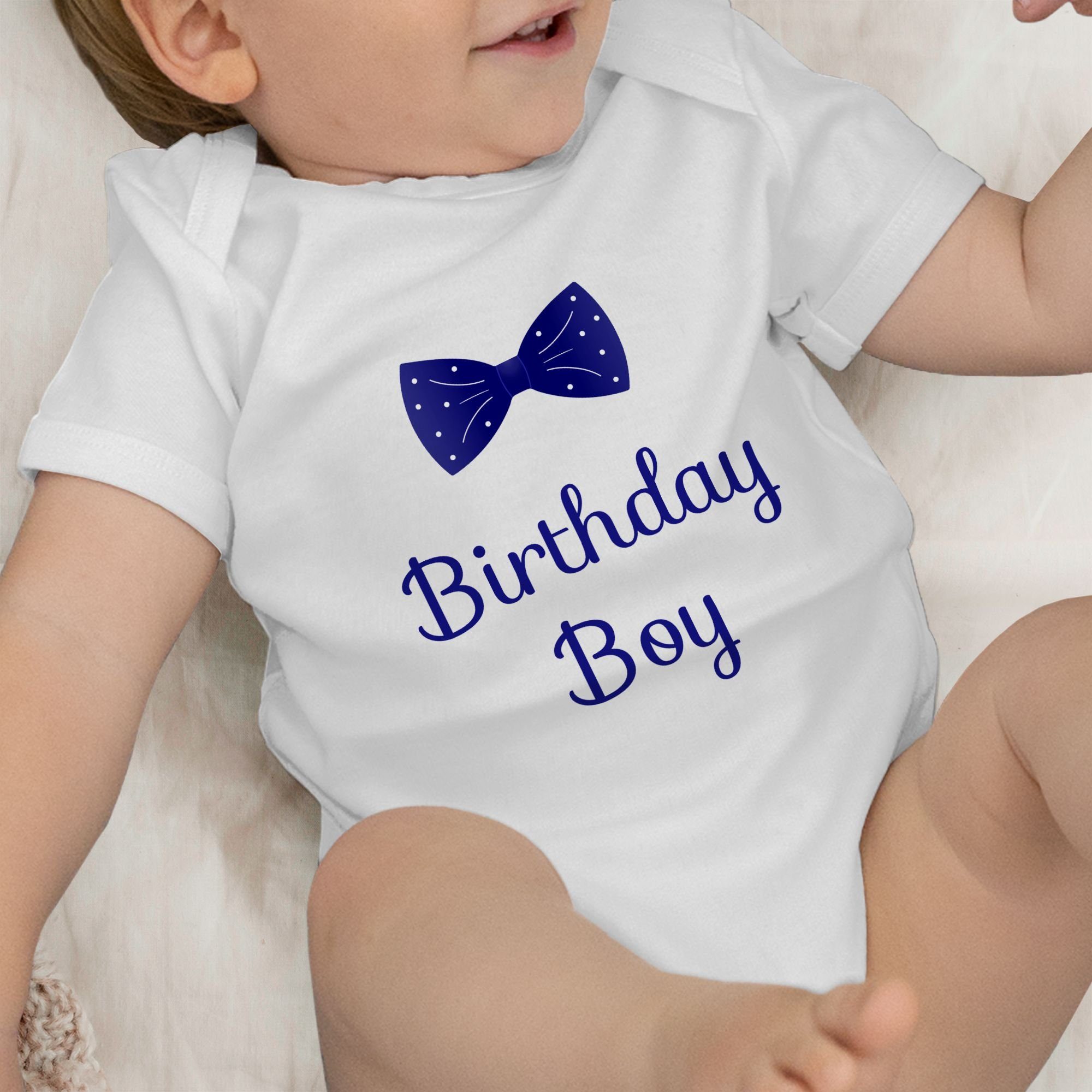 Shirtracer Shirtbody Birthday Boy - Weiß Fliege Babys Geschenk Geburtstag 1 für
