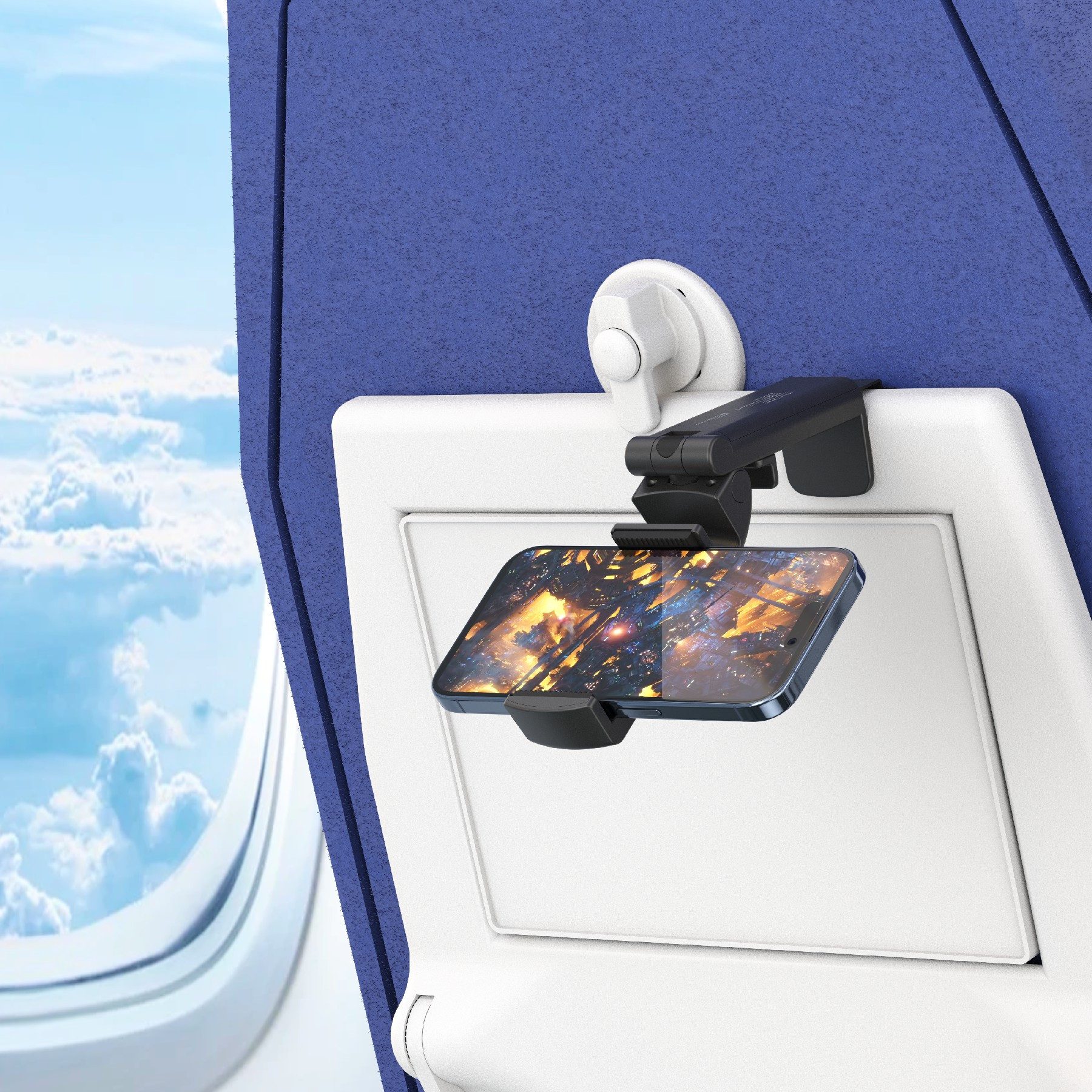 XLAYER Handy-Halterung TravelBuddy Handyhalterung I verstellbare Klemmhalterung I 360°Drehbar