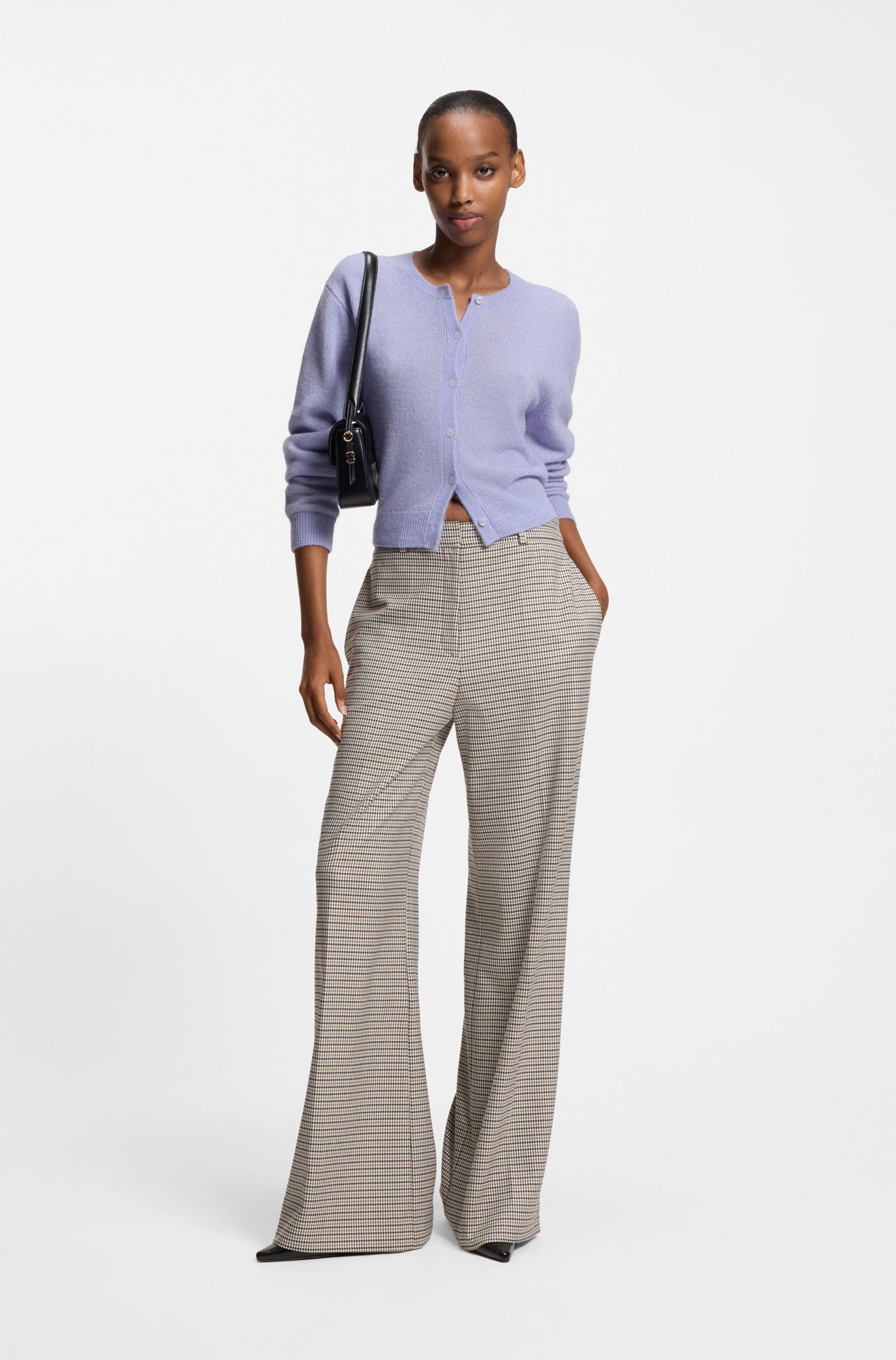 HUGO Strickjacke Sfebra mit tonaler Logo-Stickerei (1-tlg)