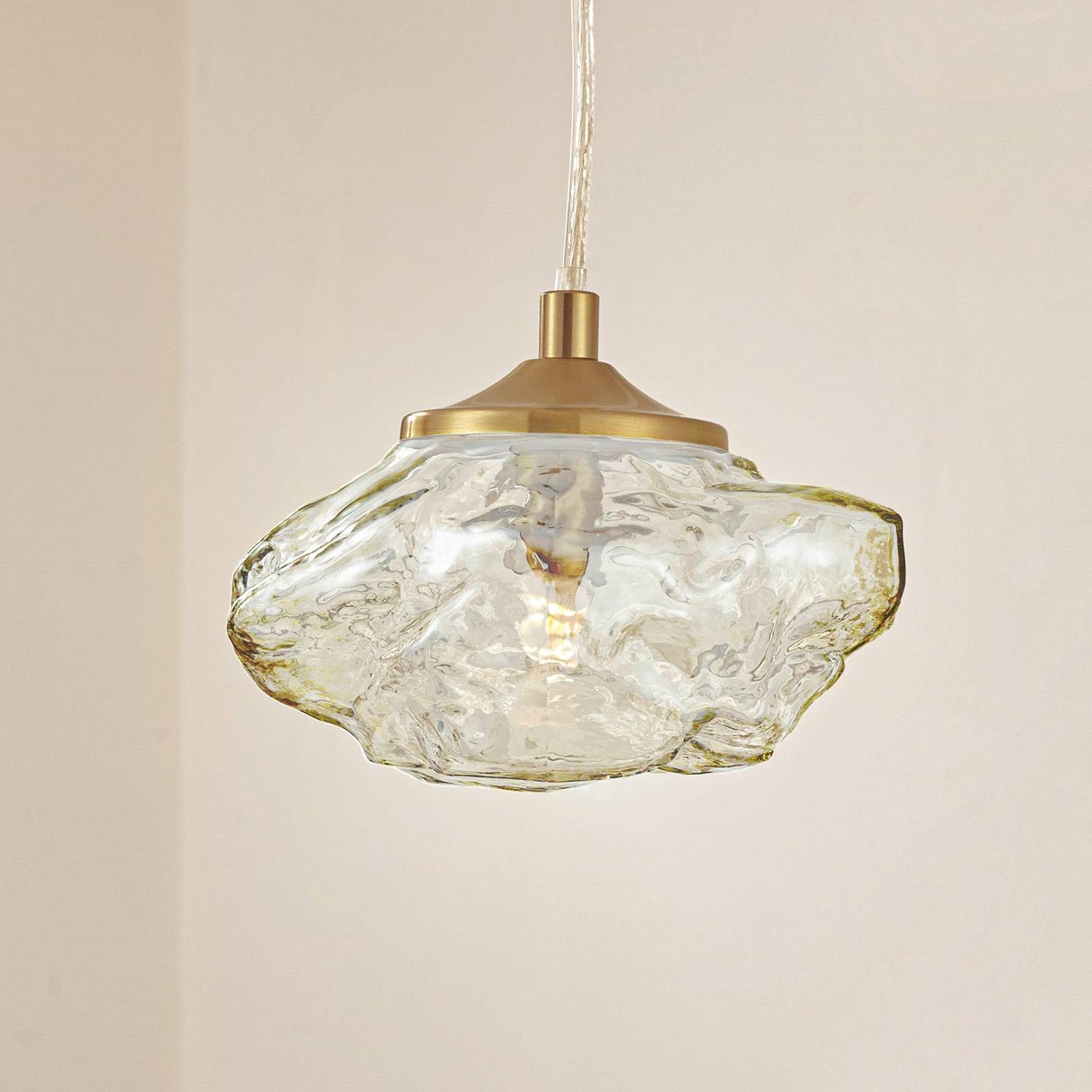 Lindby Hängeleuchte Piatra, Glas Creme IP20, 1 x 8 W LED