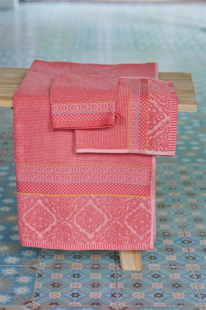 Soft 100% Baumwolle PiP Cotton, Coral Studio (1-St) Korallenrot Handtuch Set 16X22 Zellige 3 terry, A