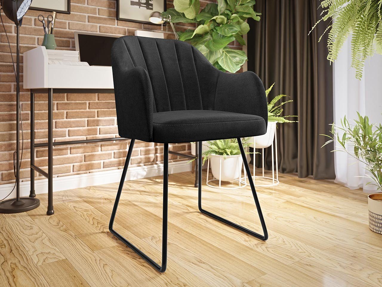 MIRJAN24 Stuhl SM101 (1 Stück), Beine aus Metall, 56x52x78 cm Magic Velvet 2219