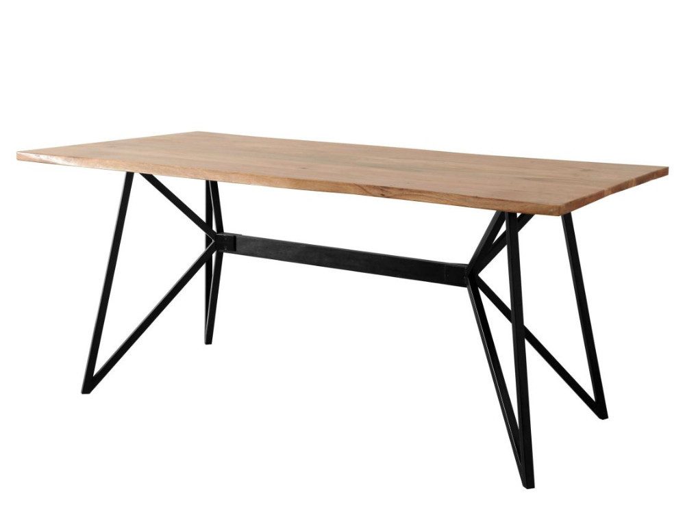 WOLF MÖBEL Esstisch Hudson Baumkantentisch "live edge", 175x90 cm, Eisengestell schwarz (175x90x77), Hudson Baumkantentisch "live edge", 175x90 cm, Eisengestell schwarz