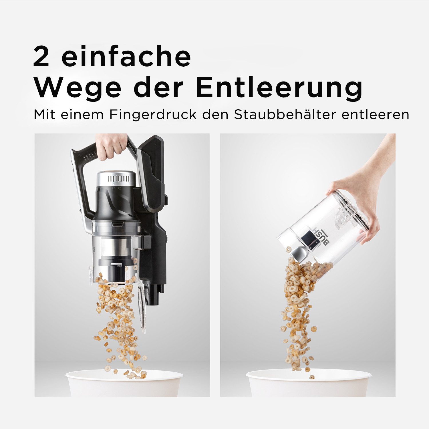 Hanseatic Akku-Hand-und Stielstaubsauger HVS450BMC Akku Staubsauger, LED Beleuchtung, HEPA H12 Filter, 450 W, beutellos, inkl. Wandhalterung, großes Zubehör, einfache Entleerung