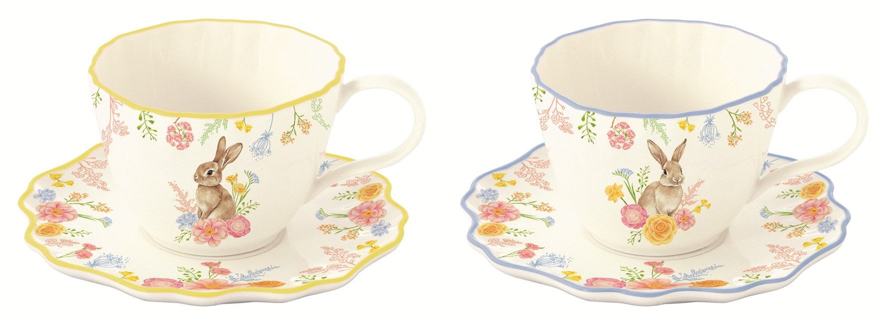 EasyLife Tasse TJOL3358 - TRES JOLIE, 2er SET, mit Untertasse, 1-tlg.