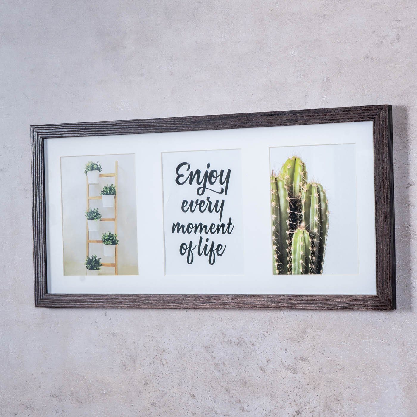 Levandeo® Bilderrahmen, Bilderrahmen für 3 Fotos 13x18cm Eiche Braun Holz P günstig online kaufen