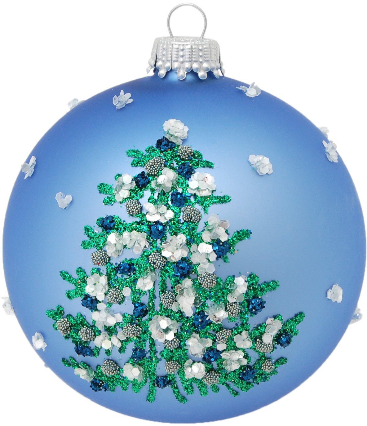 Krebs Glas Lauscha St), Weihnachtsdeko, Weihnachtsbaum-Motiv aus Glas (1 Glas, mit Christbaumschmuck, Weihnachtsbaumkugel Christbaumkugeln CBK03466