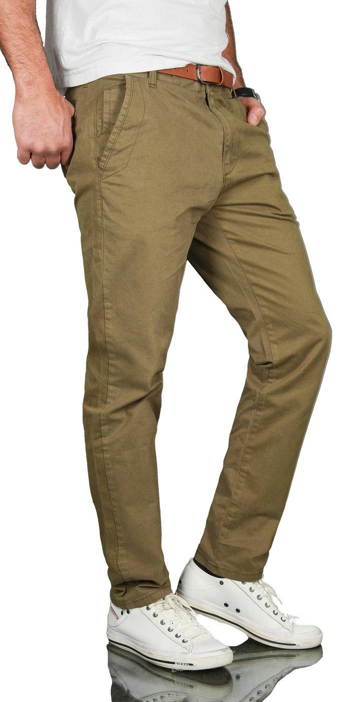 Chinohose Herren mit Gürtel – Stoffhose Regular Fit