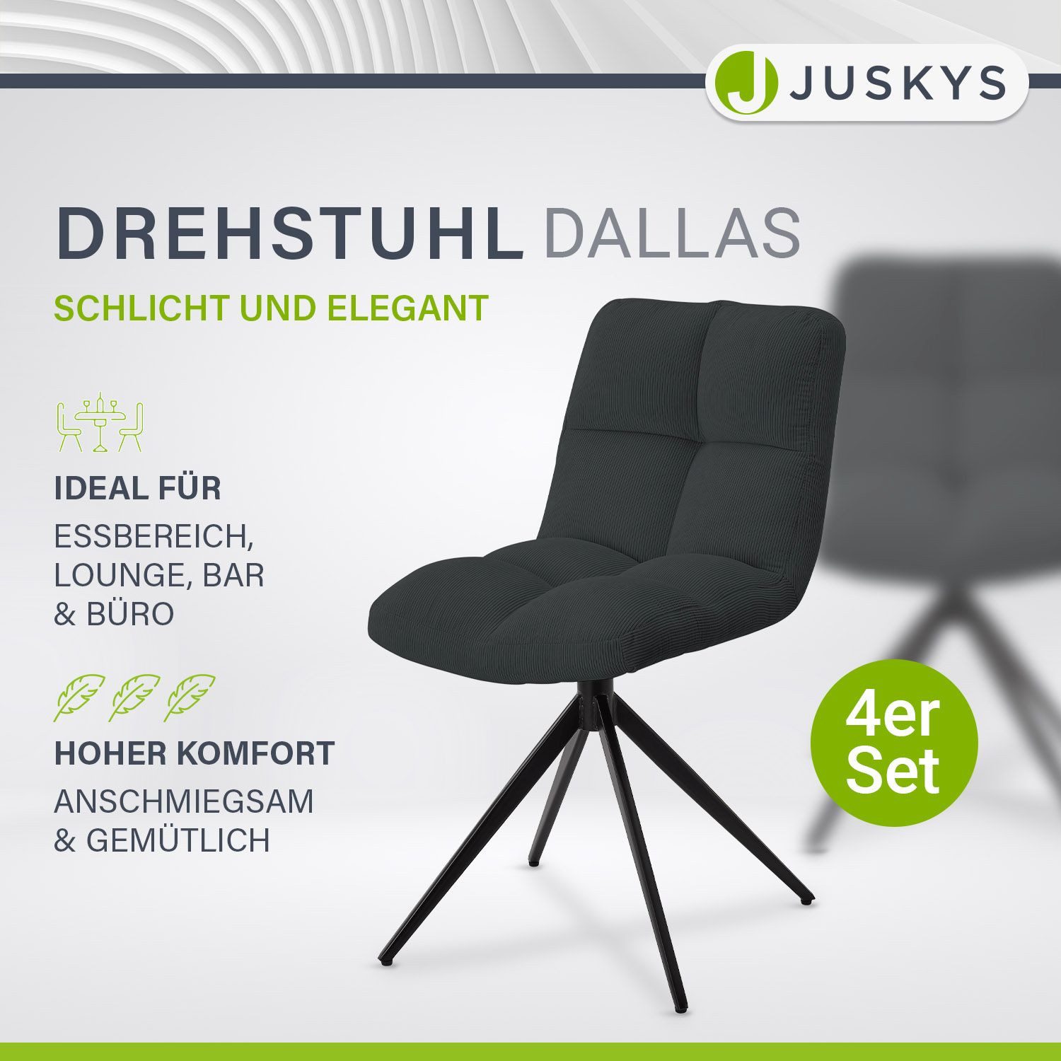 Juskys Esszimmerstuhl Dallas (4 St), 4er günstig online kaufen