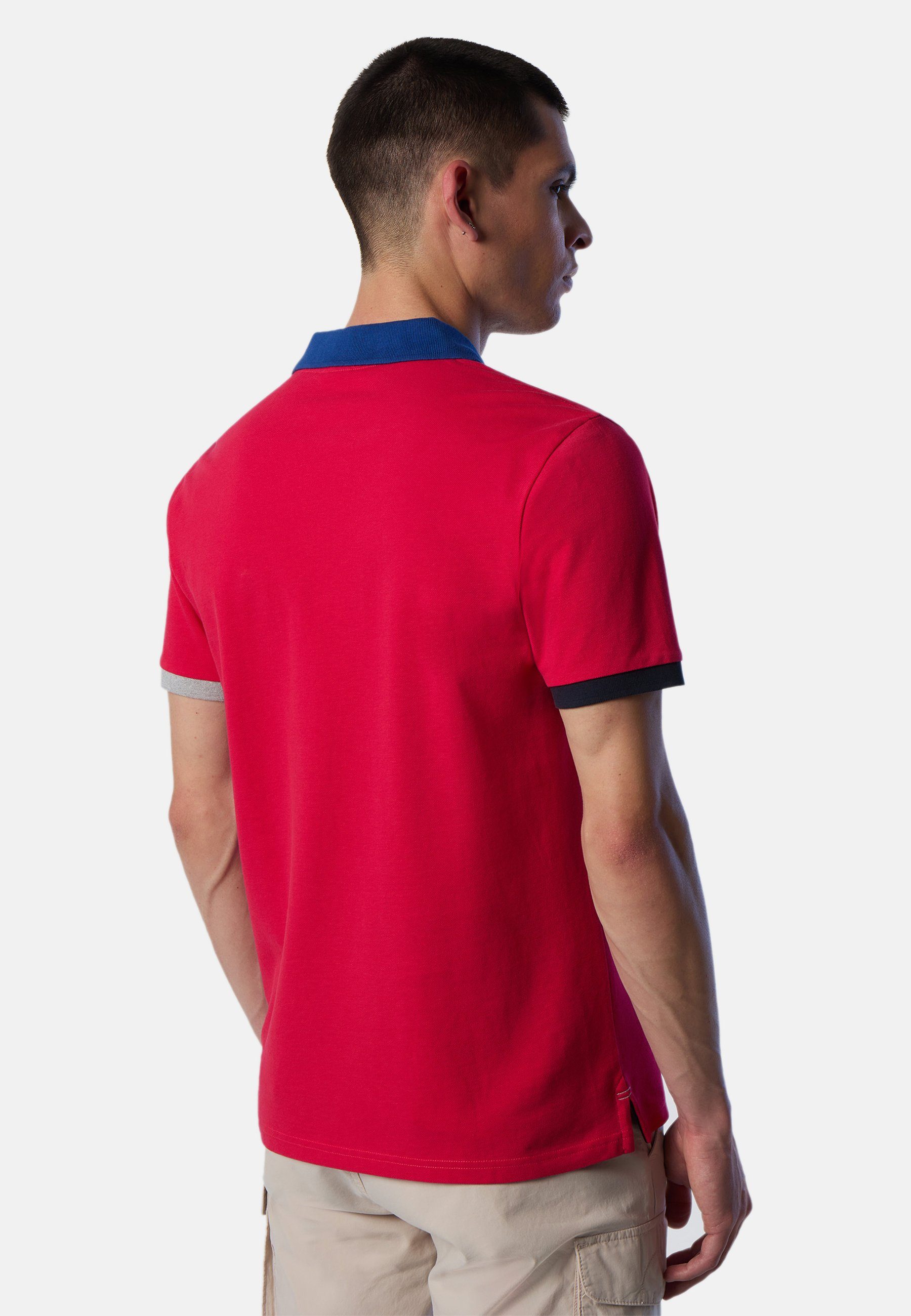 Poloshirt Design Sails Bio-Baumwolle RED aus klassischem North Poloshirt mit