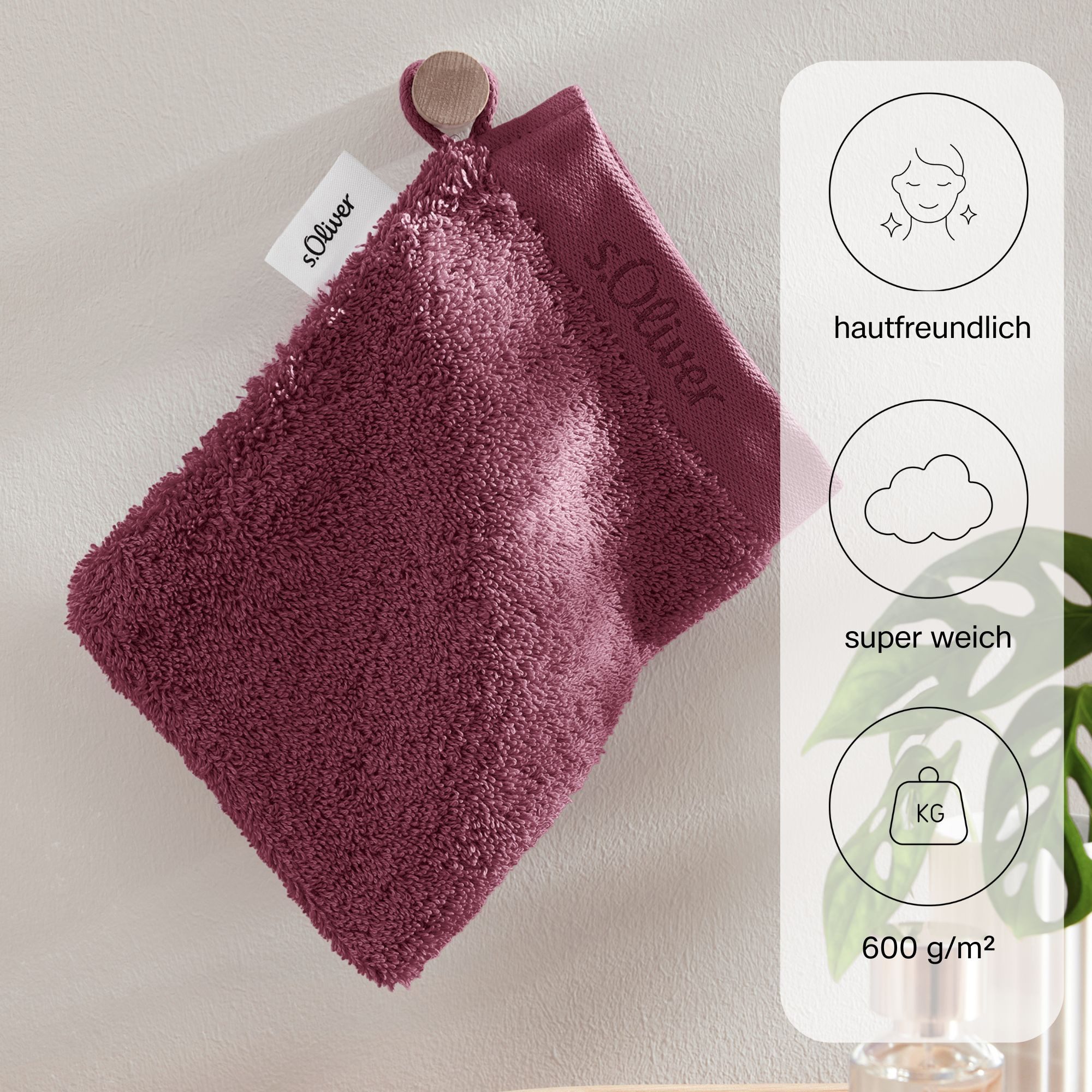 s.Oliver Waschhandschuh s.Oliver, Premium Qualität, 600 gr/m², auch als Sets erhältlich, Walkfrottier (1-St), große Farbauswahl, auch als Duschtuch, Handtuch, Gästetuch