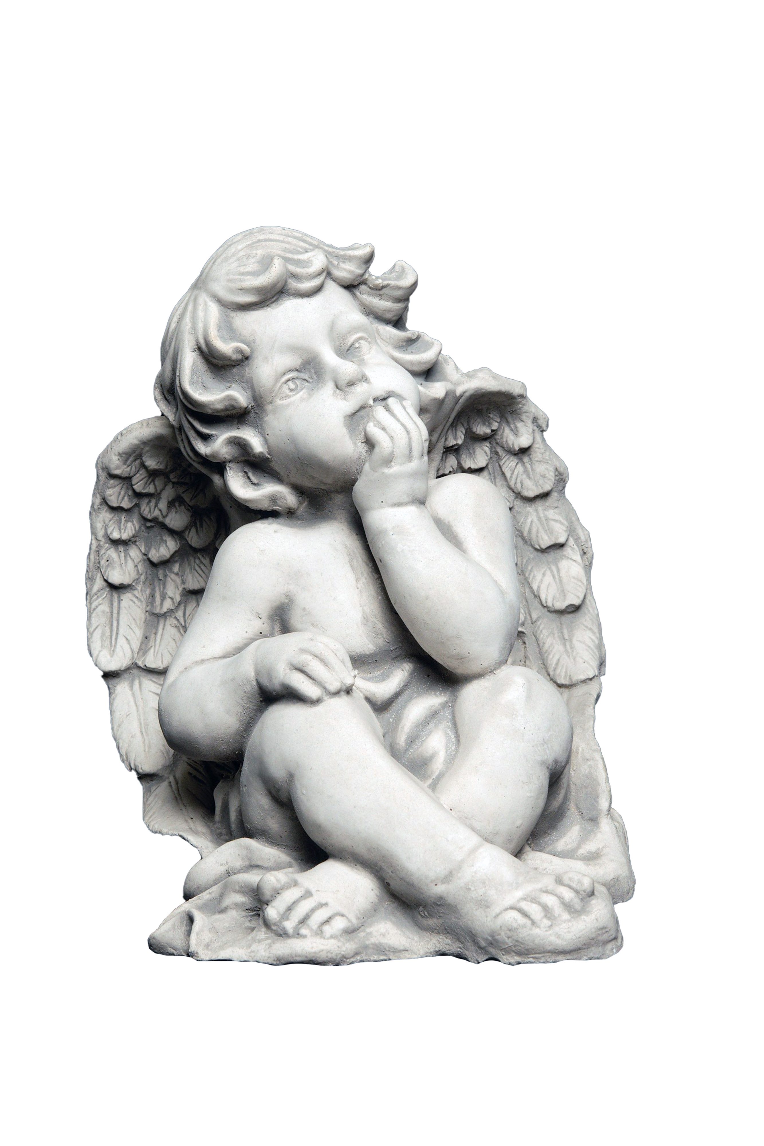 gartendekoparadies.de Gartenfigur Sitzender Engel Grabengel, Steinfigur H. günstig online kaufen