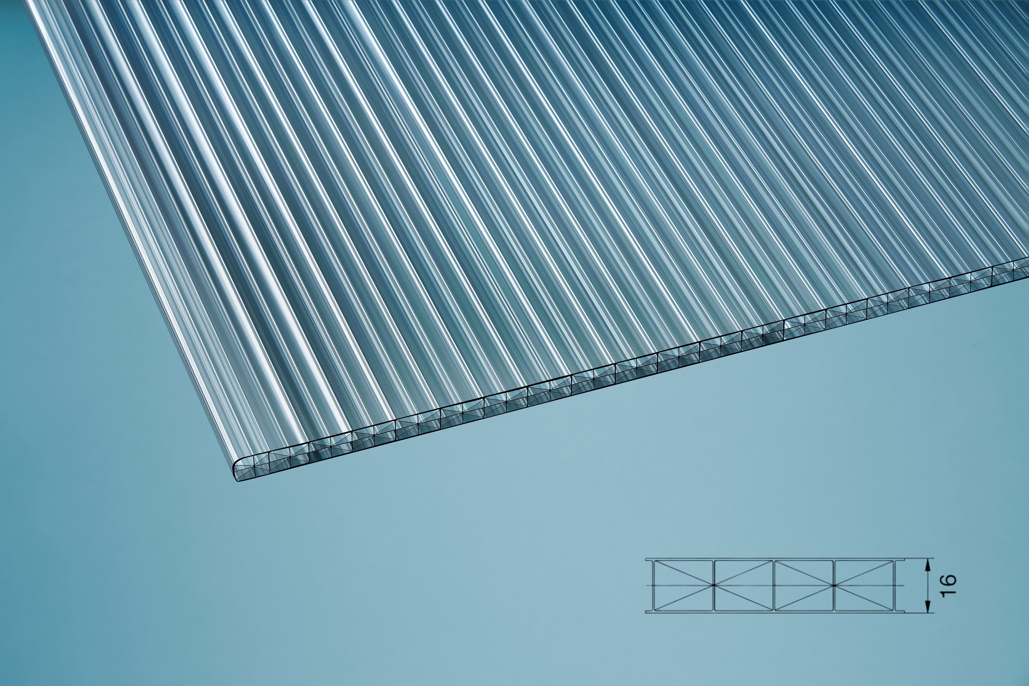 Terrasse2000 Doppelstegplatte 98 x 350cm Doppelstegplatte X16 MAX Graphit Polycarbonat, Graphit