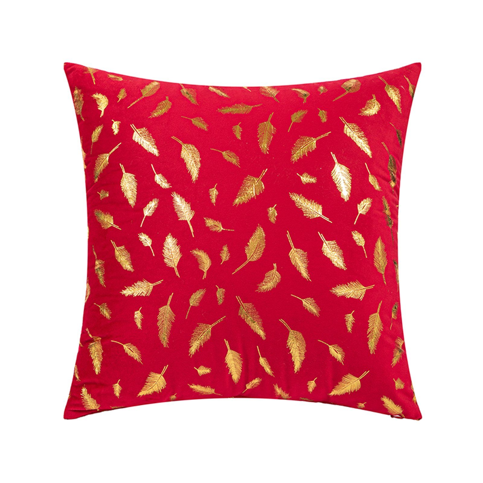 Sofa, Stück), für Goldene Feder, Weihnachten 45x45cm, Rot Samtkissenbezüge, (1 Schlafzimmer, Kissenbezug Sofakissenbezug, Sunicol Zierkissen, Kissenhülle Deko