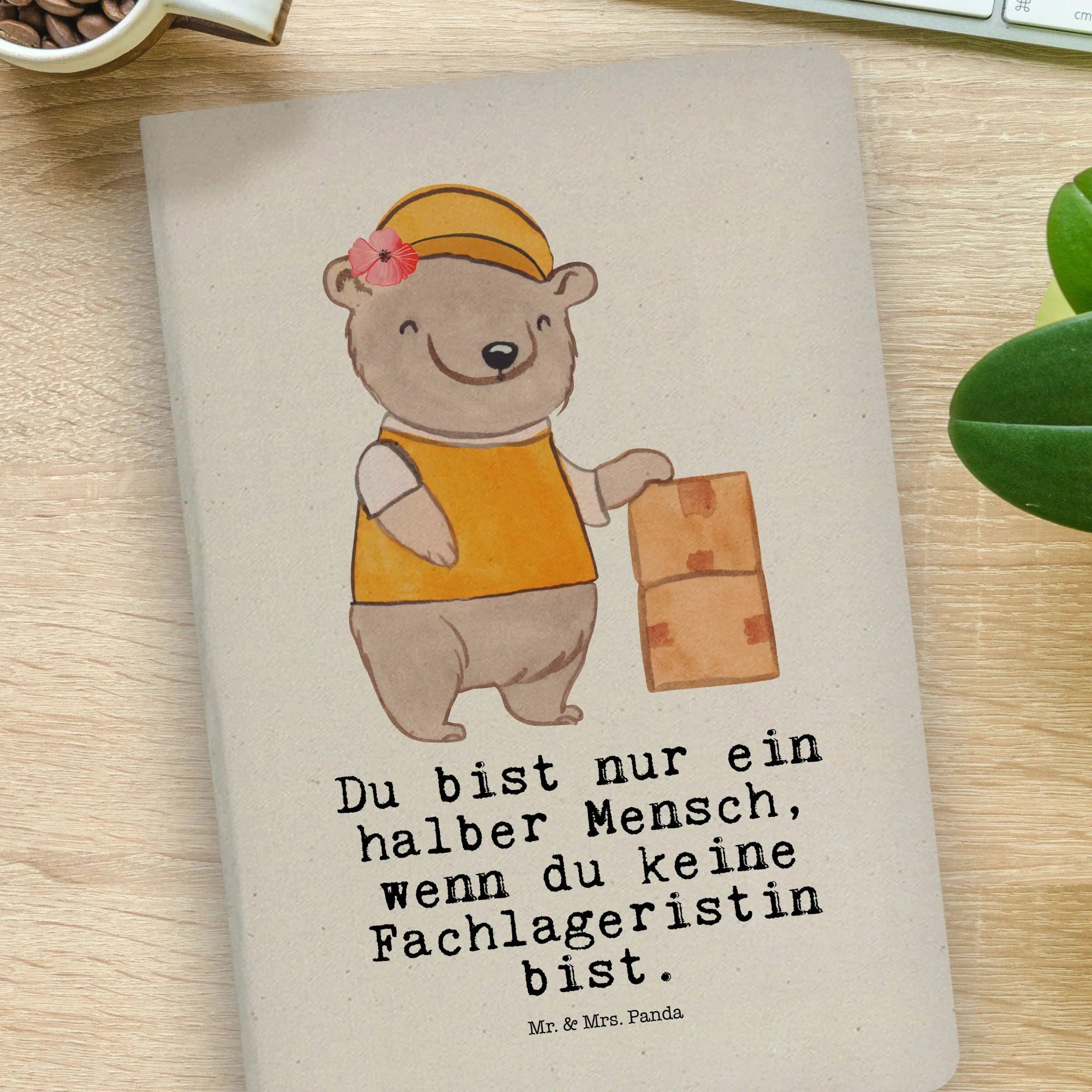 Thumbnail - Mr. & Mrs. Panda Notizbuch Fachlageristin Herz - Transparent - Geschenk, DIN A4 Planer, Lagerarb Mr. & Mrs. Panda, Echte...