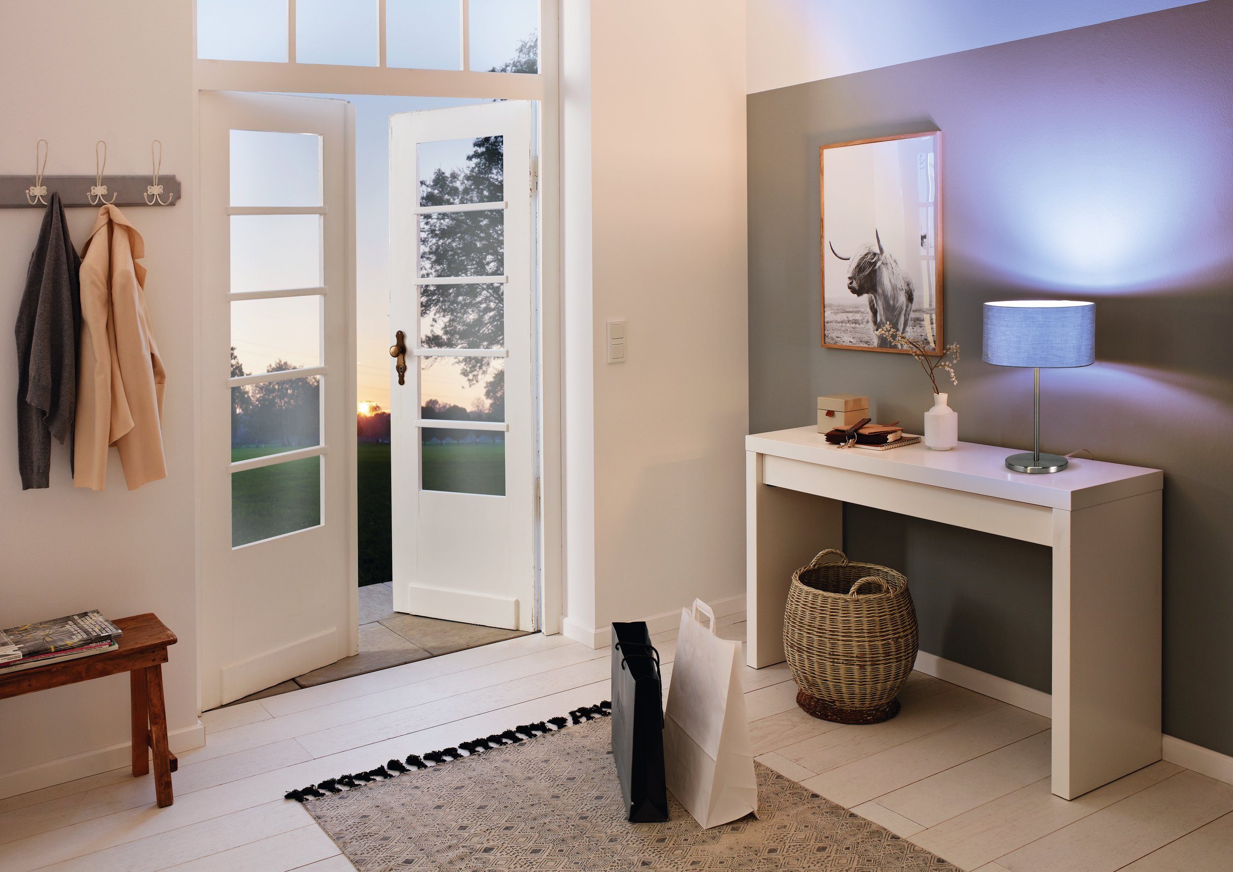 EGLO LED Tischleuchte Maserlo, Leuchtmittel exklusive, Textil Tischleuchte, günstig online kaufen