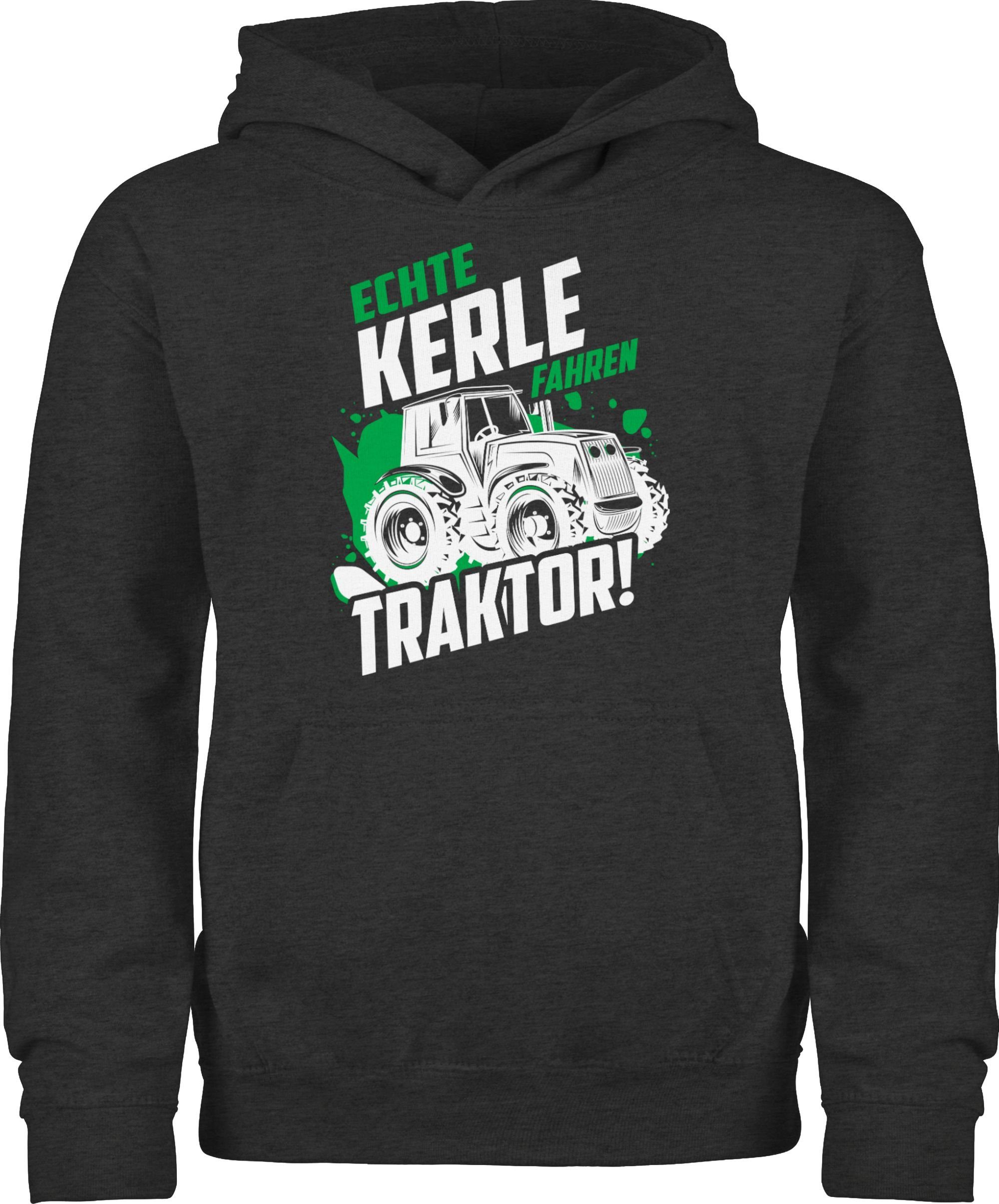 Hoodie Echte Kerle fahren Traktor - weiß