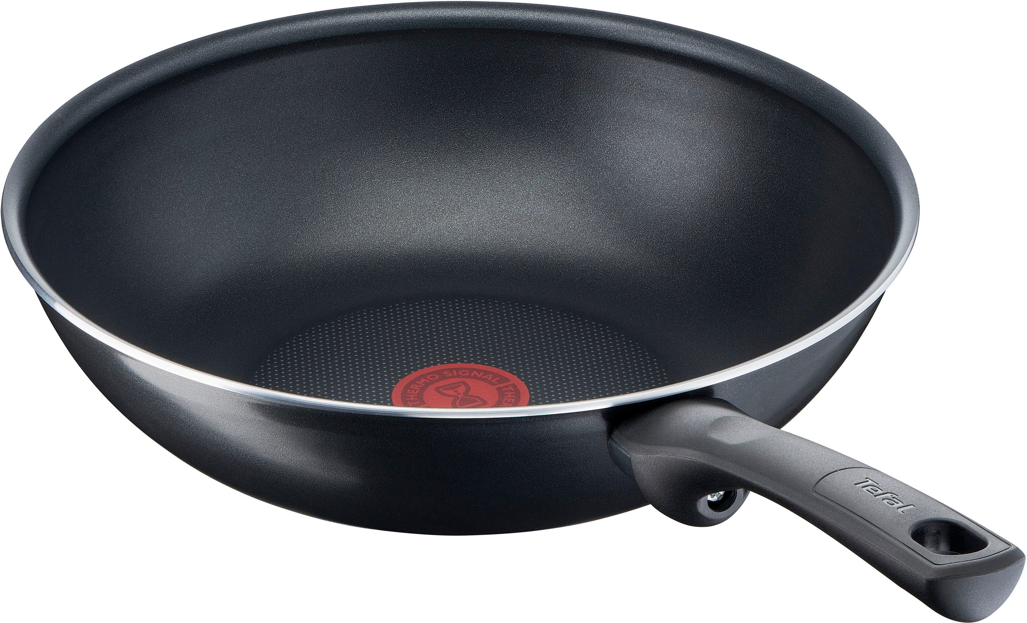 Tefal Wok Day by Day, Aluminium, Antihaftversiegelung, Thermo-Spot Temperaturanzeiger, 28 cm