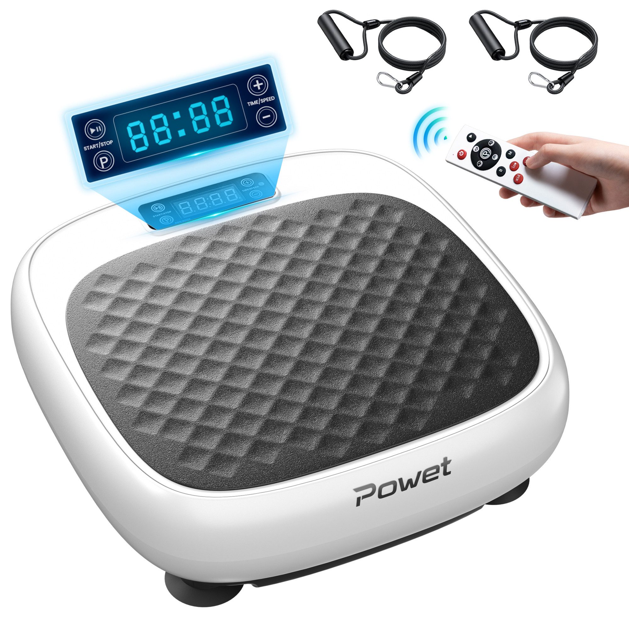 ChaCool Vibrationsplatte Profi Vibrationsboard mit Bluetooth Bis 120KG, mit Trainingsbandern, Ultra leisem Motor, Fernbedienung