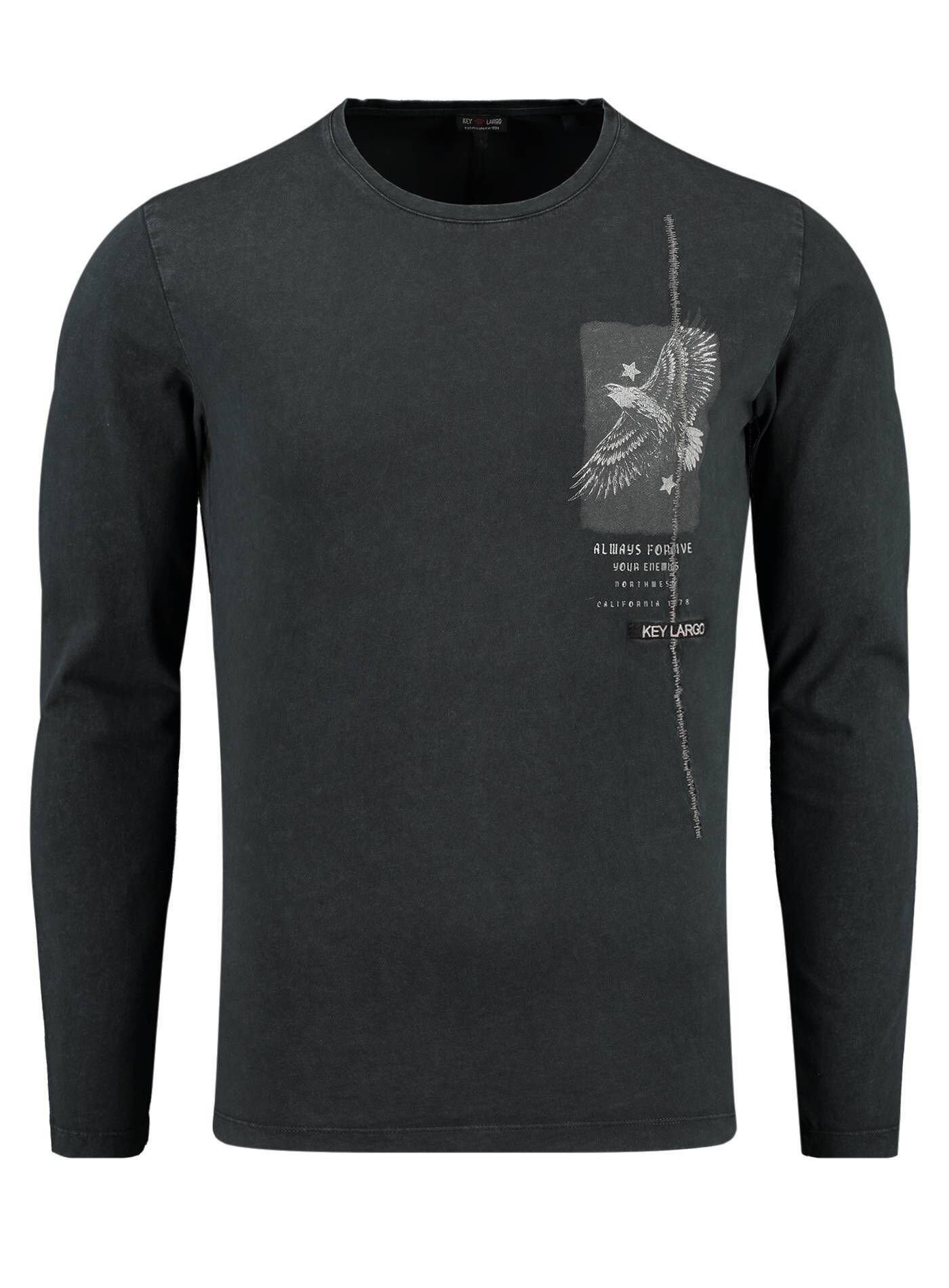 Longsleeve (15) Key ROUND schwarz Largo MLS T-Shirt (1-tlg) ENEMIES Herren