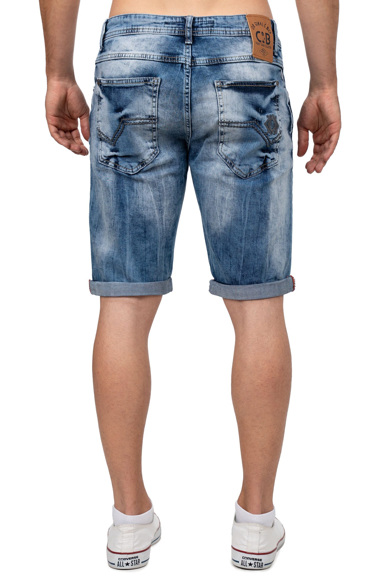 Cipo & Baxx Jeansshorts Herren Regular Fit Kurze Hose Stonewashed BA-CK266 günstig online kaufen