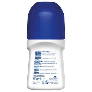 Triple Dry Deo-Roller Roll-On Fresh Deoroller Deodorant antitranspirant Unisex 72h 6 x 50ml, Set