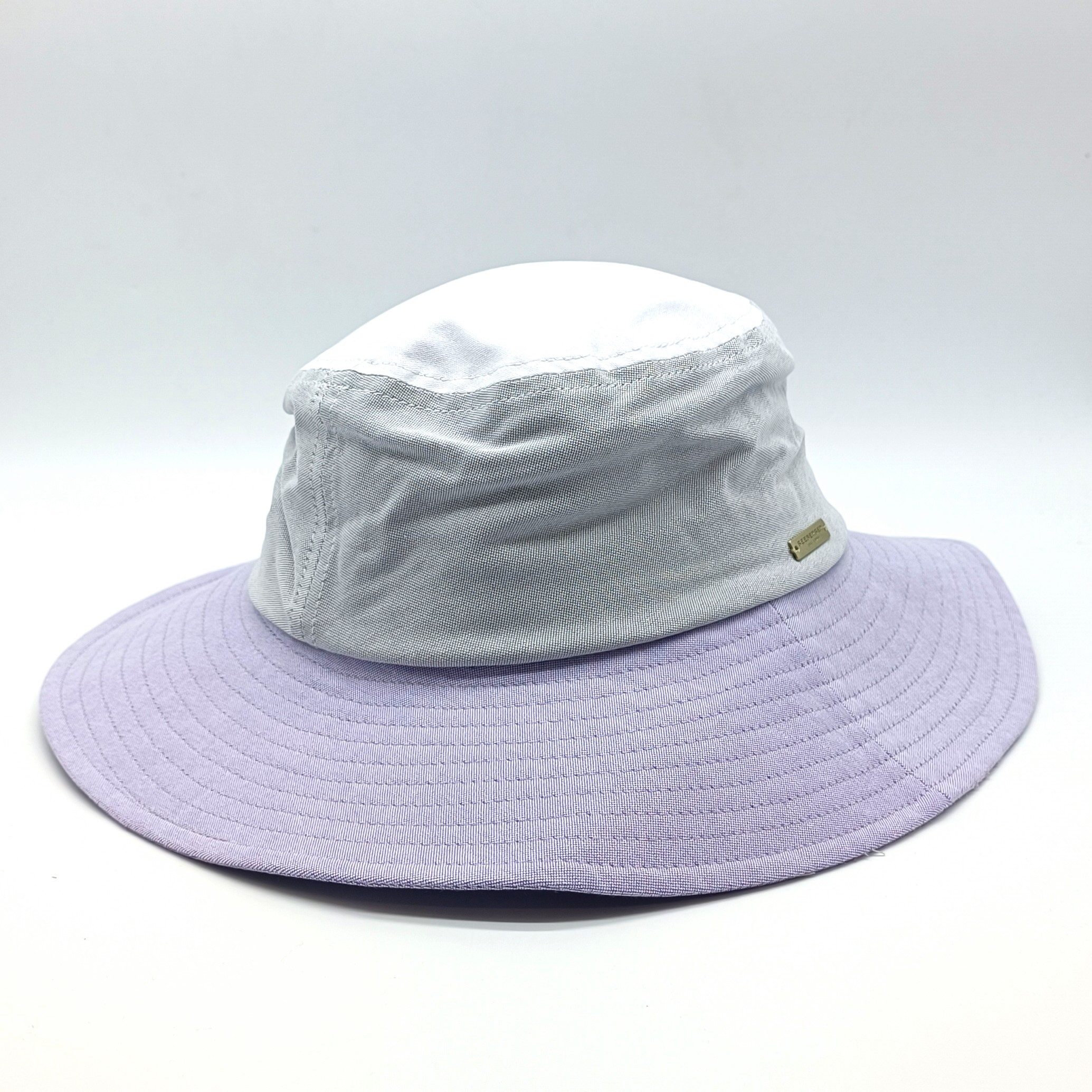 Seeberger Strohhut Buckethat patchwork rauchgrau/flieder