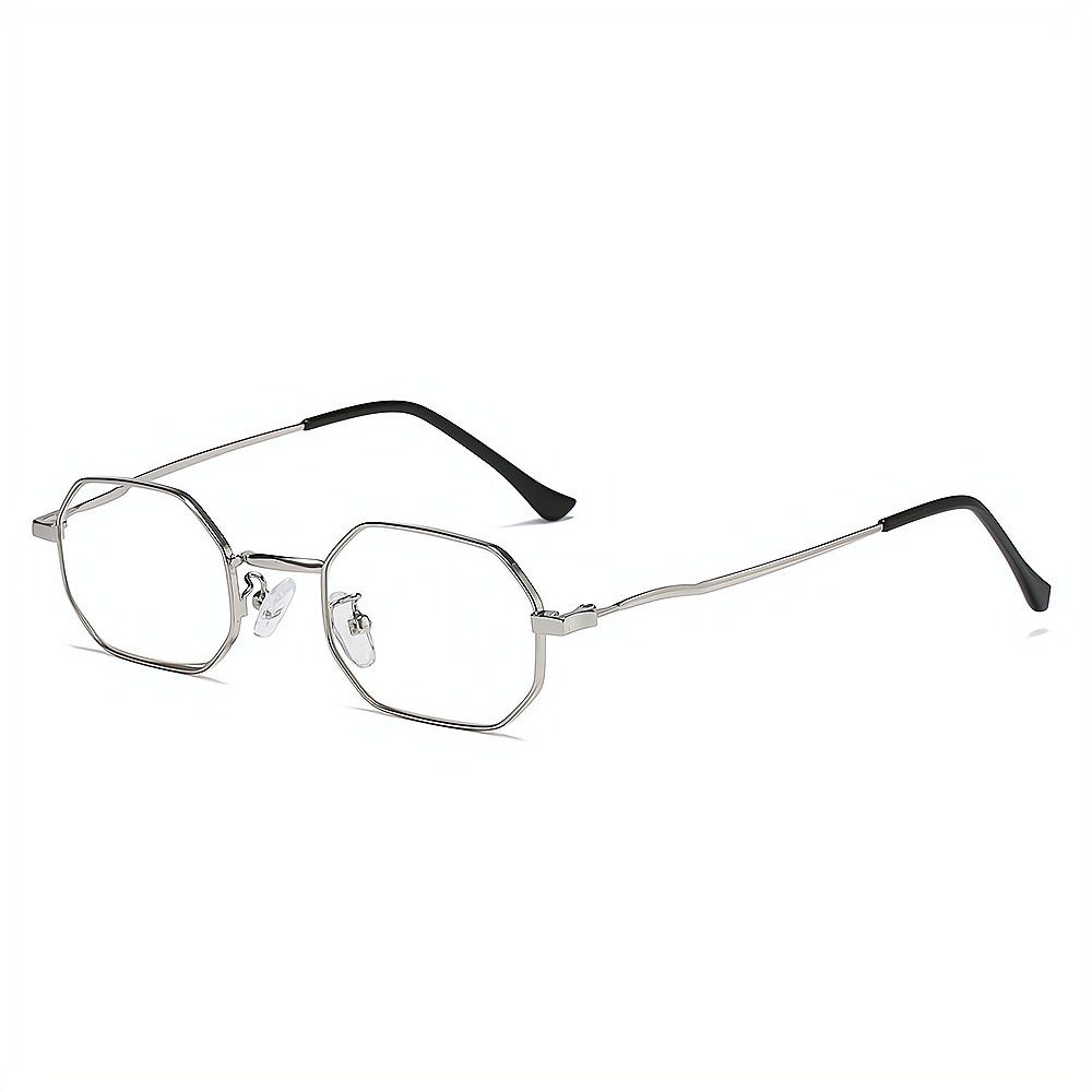 PACIEA Lesebrille Mode bedruckte Rahmen anti blaue presbyopische Gläser silbrig