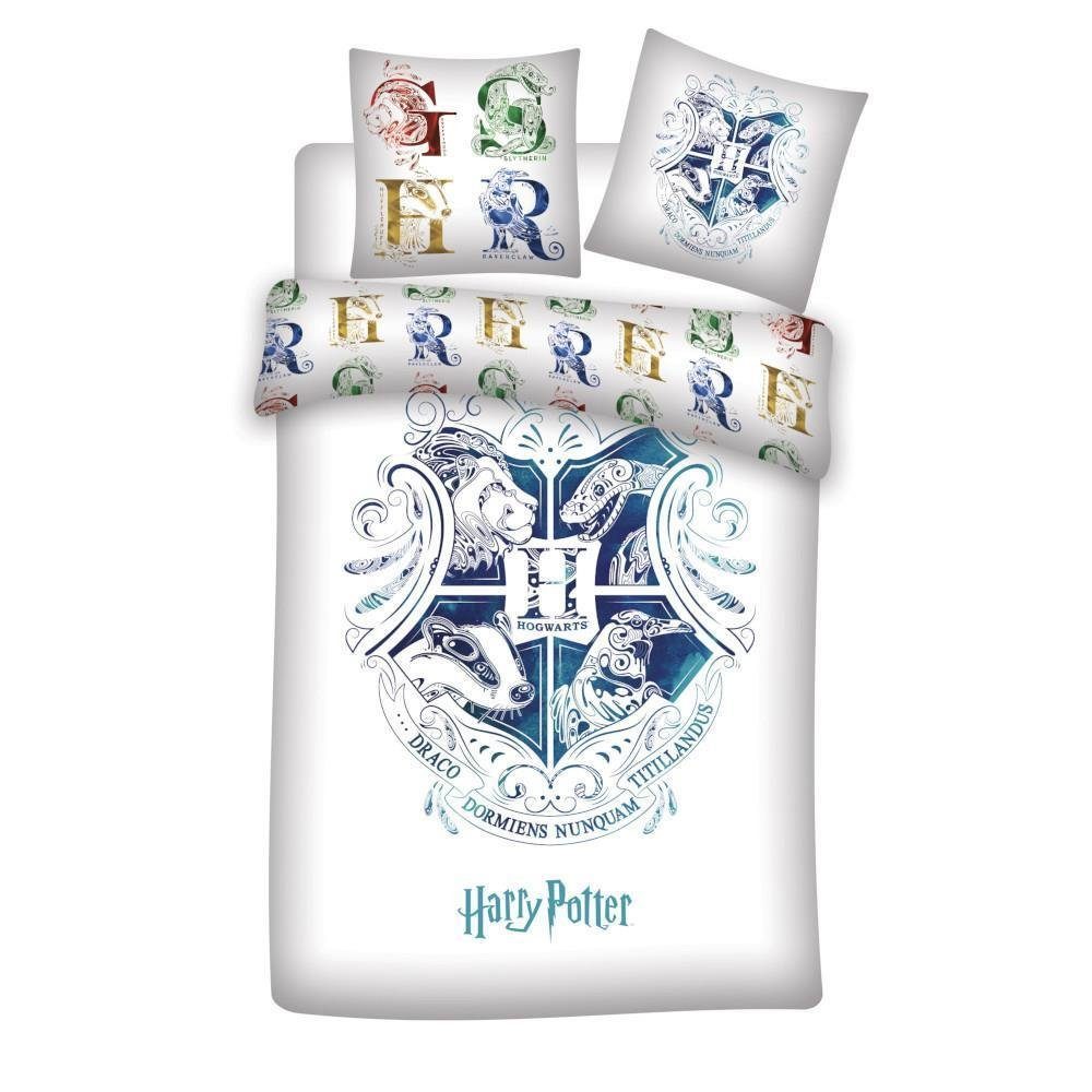 Bettwäsche Harry Potter Bettwäsche 135 x 200cm "Hogwarts Wappen weiß"
