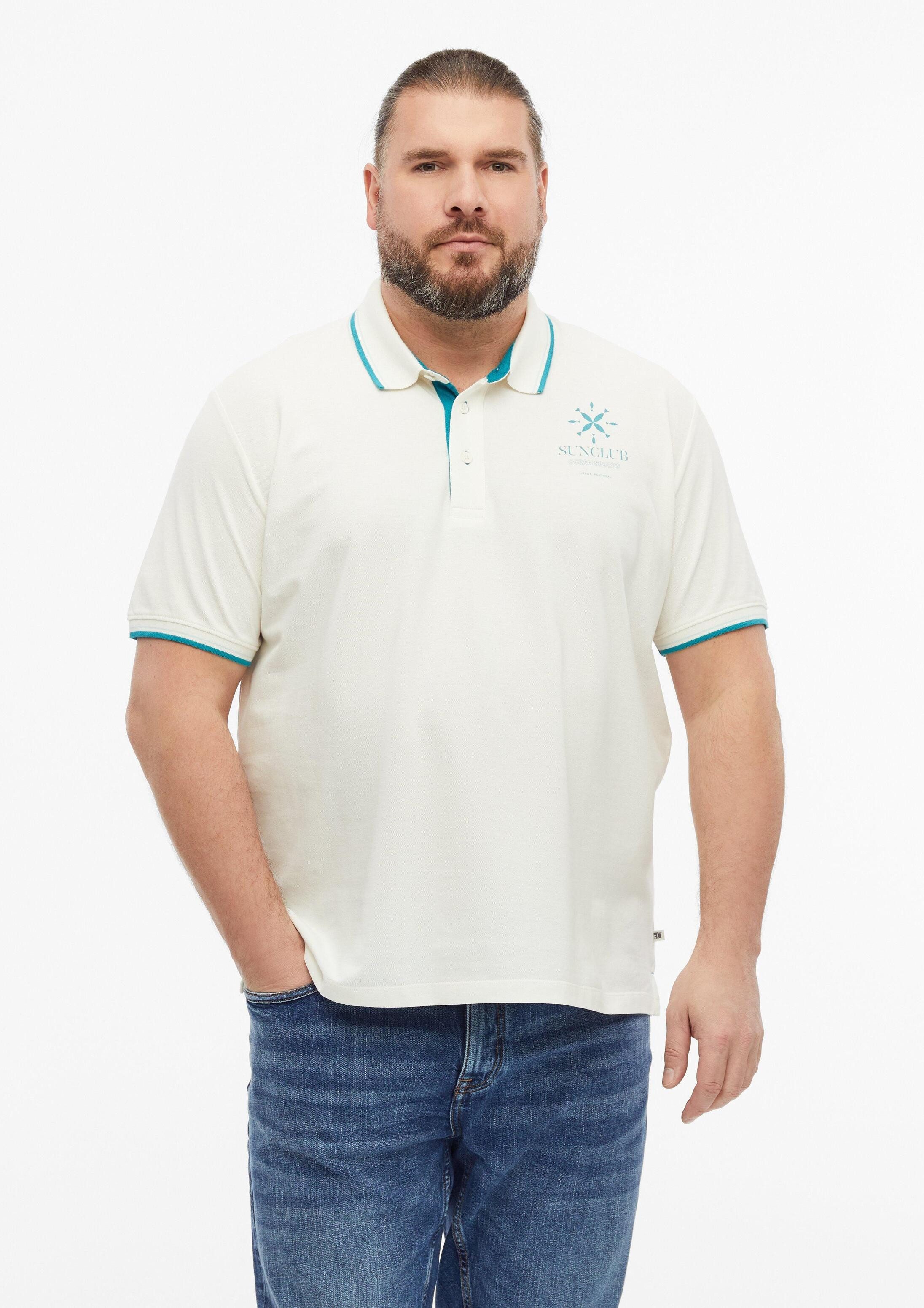 s.Oliver Kurzarmshirt Polo-Shirt Poloshirt aus Baumwollpiqué mit Kontrast-Details