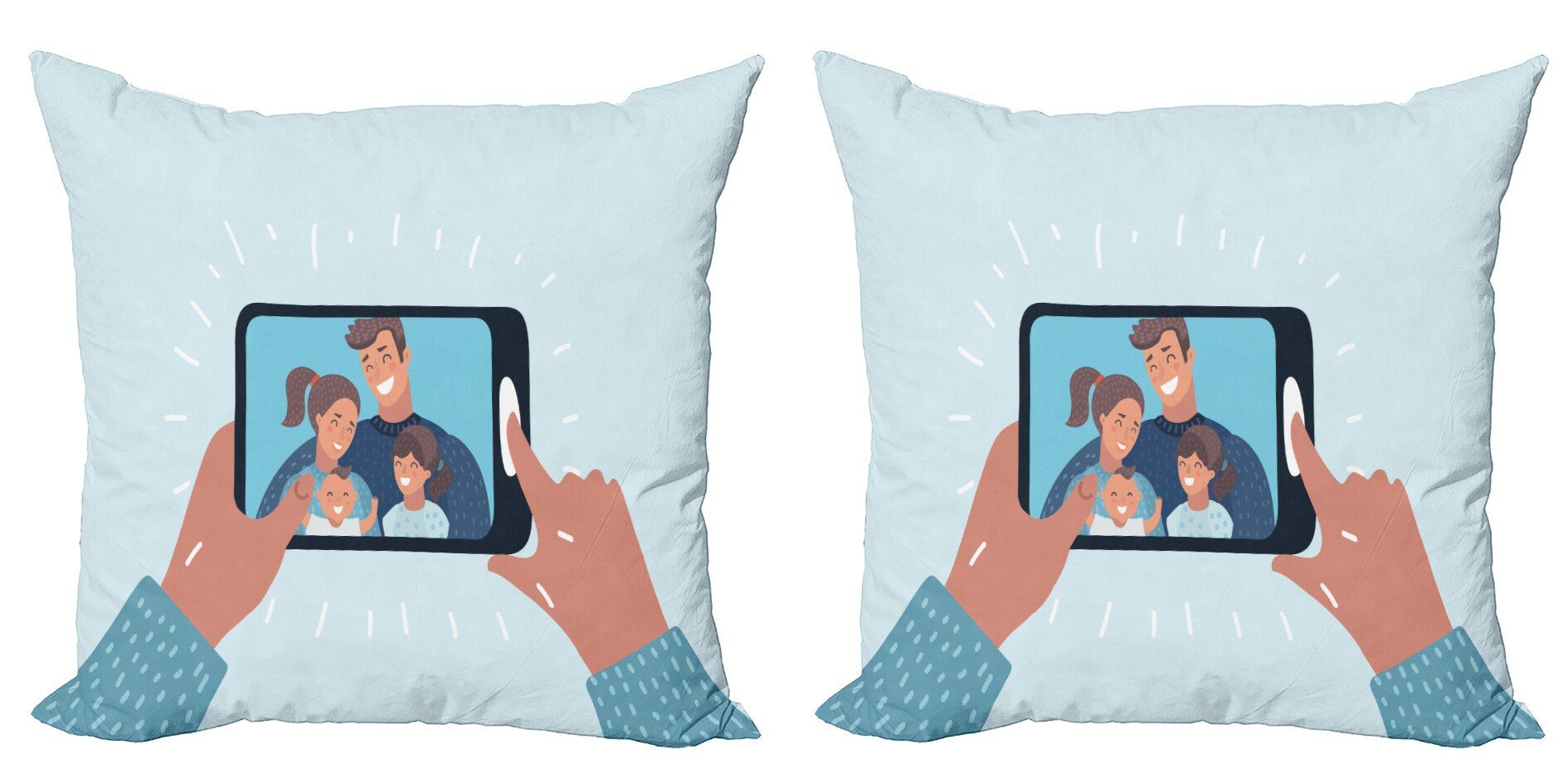 Kissenbezüge Modern Accent Doppelseitiger Digitaldruck, Abakuhaus (2 Stück), Ruf Mama Mutterschaft Illustration | Kissenbezüge