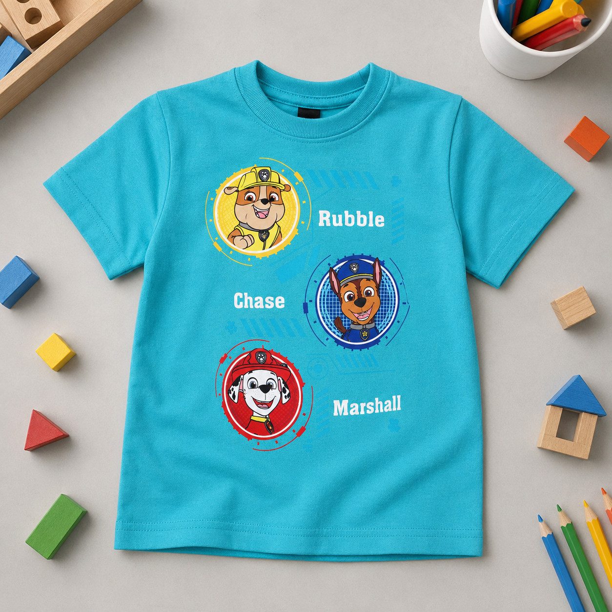 PAW PATROL Print-Shirt Paw Patrol Chase Rubble Kinder Jungen kurzarm T-Shirt Shirt Gr 98 -128 100% Baumwolle