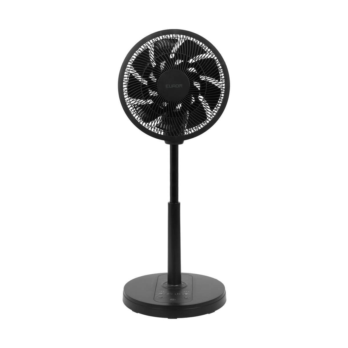 EUROM Standventilator Vento 3DS Silent Comfort Black, 12 Stufen,höhenverstellbar,Fernbedienung