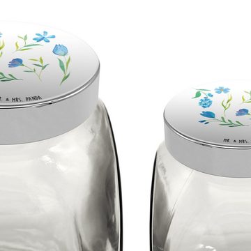 Mr. & Mrs. Panda Vorratsglas XL 2000ml Sommergedanken Design - Weiß - Geschenk, Glasbälter, Aufbew, Premium Glas, (1-tlg), Stilvoll & Praktisch