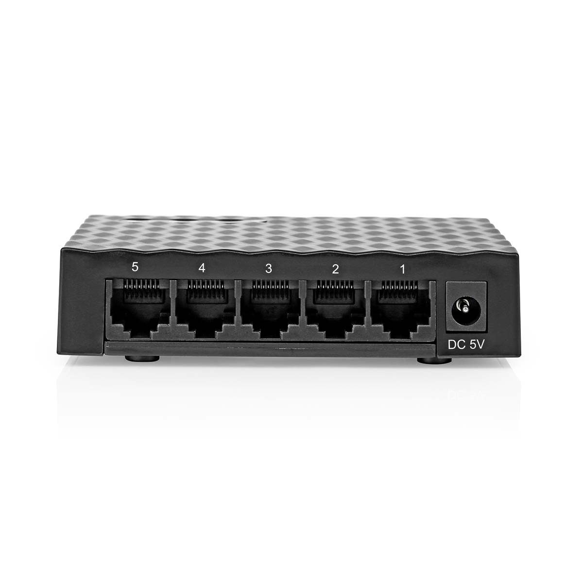 Nedis NSWH5P110BK Netzwerk-Switch (5 LAN-Ports, Gigabit-Geschwindigkeit, EEE, LED-Statusanzeigen)