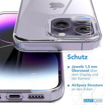 EAZY CASE Handyhülle Crystal Clear Case für Apple iPhone 14 Pro 6,1 Zoll, Schutzhülle Kameraschutz Silikonhülle Transparent Handyhülle Slimcover